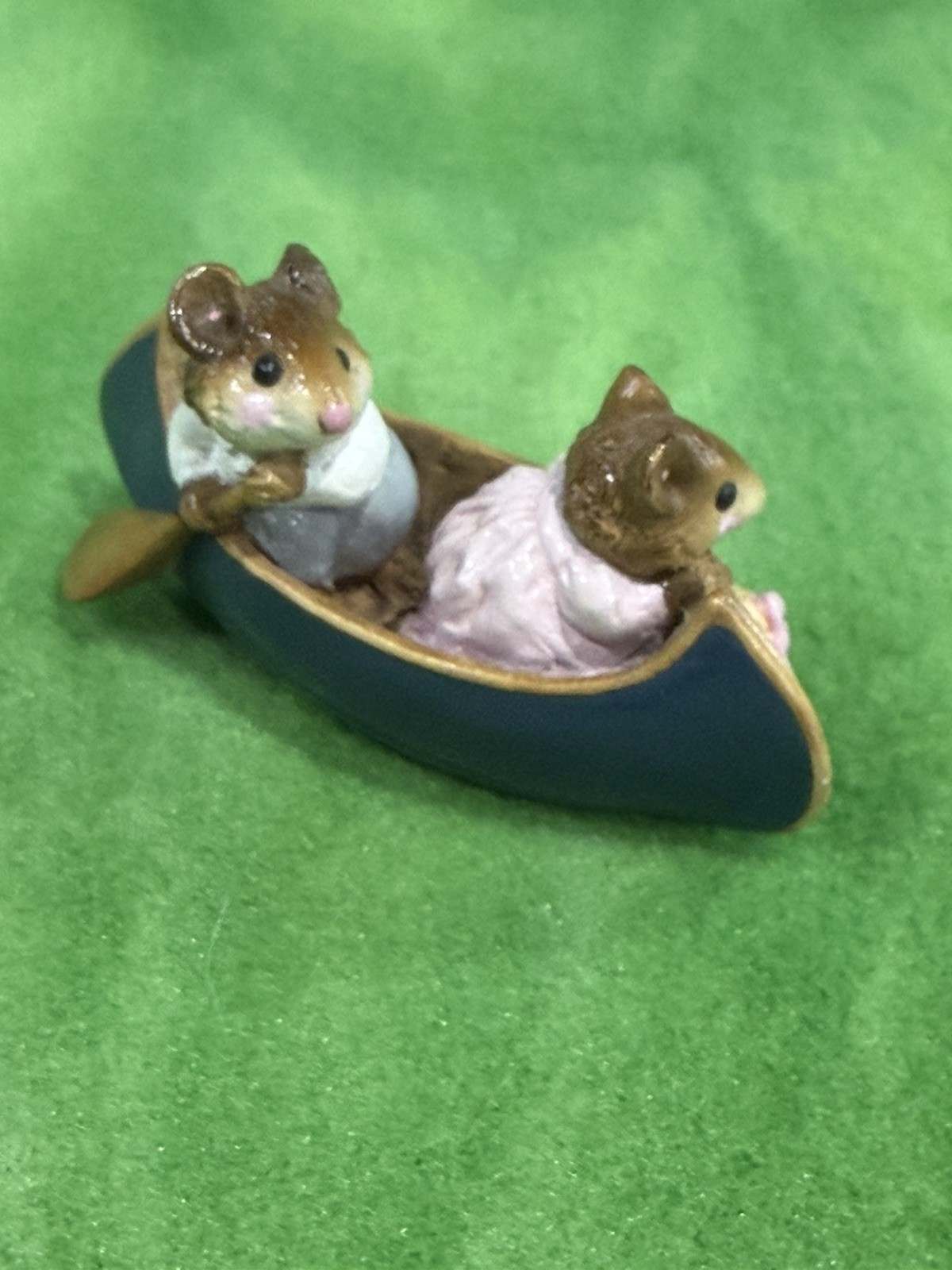 Wee Forest Folk MS-11 Two in a Canoe - Navy Boat (RETIRED) 1981 William Peterson Wee Forest Folk MS-11 Two in a Canoe - Navy Boat (RETIRED) 1981 William Peterson