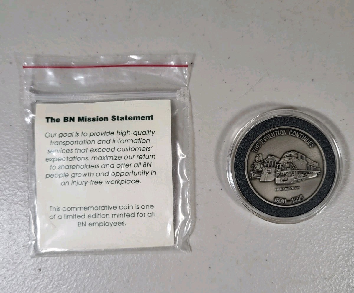 Burlington Northern INC 25th Anniversary 1970-1995 Commemorative Coin
