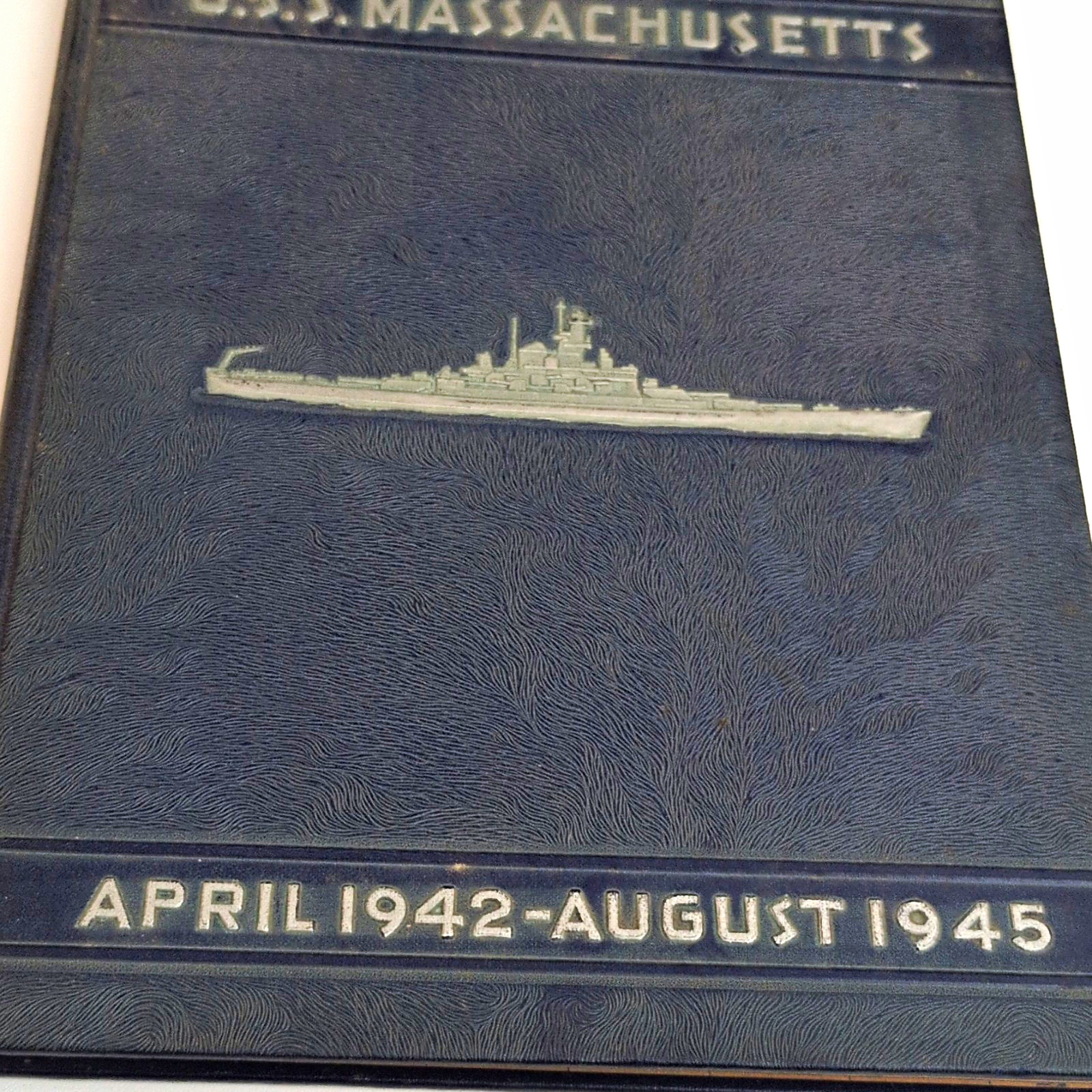 USS Massachusetts Cruise Book, April 1942–August 1945, WWII Militaria Original USS Massachusetts Cruise Book, April 1942–August 1945, WWII Militaria Original