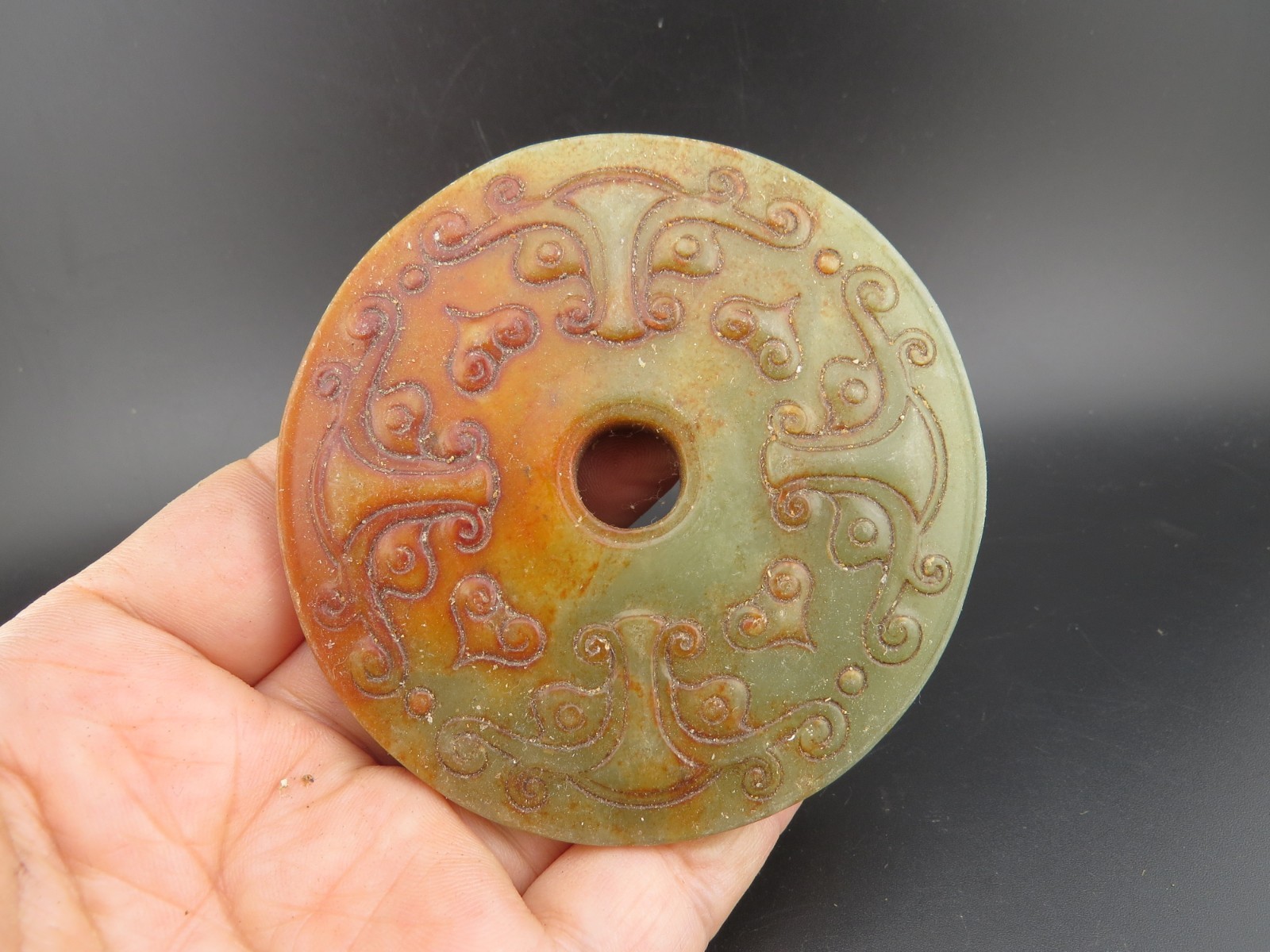 China,old jade,hongshan culture,collectibles,hetian jade,rare Beast head,choi A8