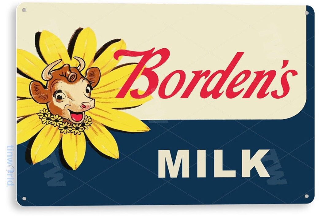 TIN SIGN Borden's Milk, Retro, Kitchen, Farmhouse, Cottage Decor, A021 TIN SIGN Borden's Milk, Retro, Kitchen, Farmhouse, Cottage Decor, A021