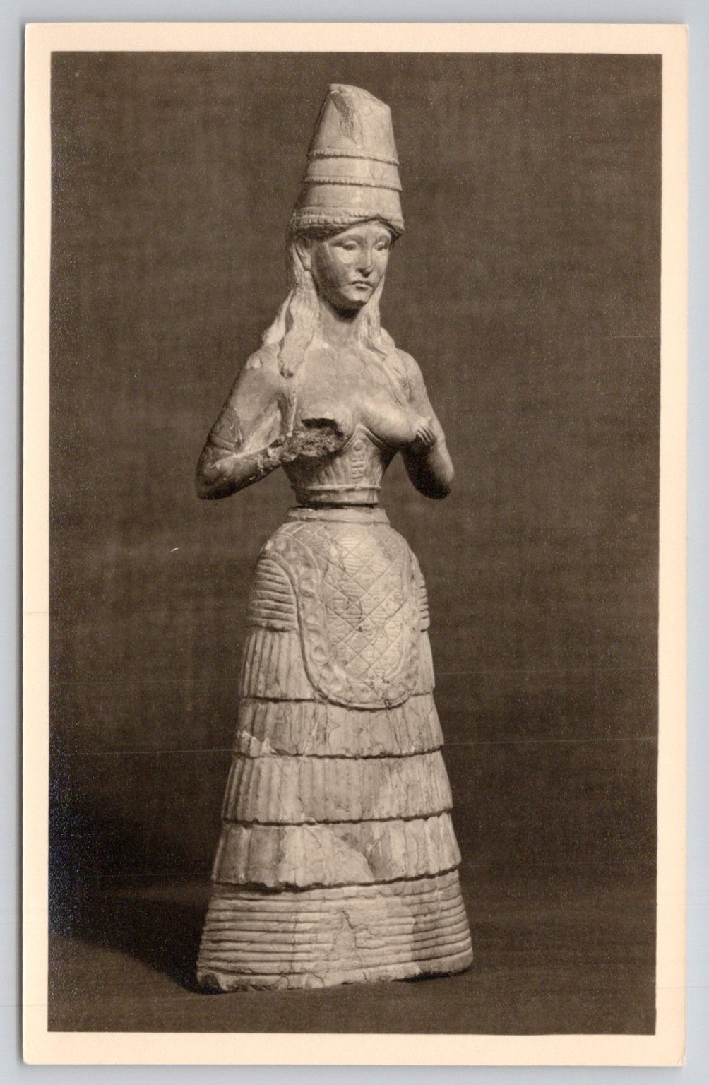 Ancient Cretan Minoan Goddess Statuette Postcard Fitzwilliam Museum Cambridge Ancient Cretan Minoan Goddess Statuette Postcard Fitzwilliam Museum Cambridge