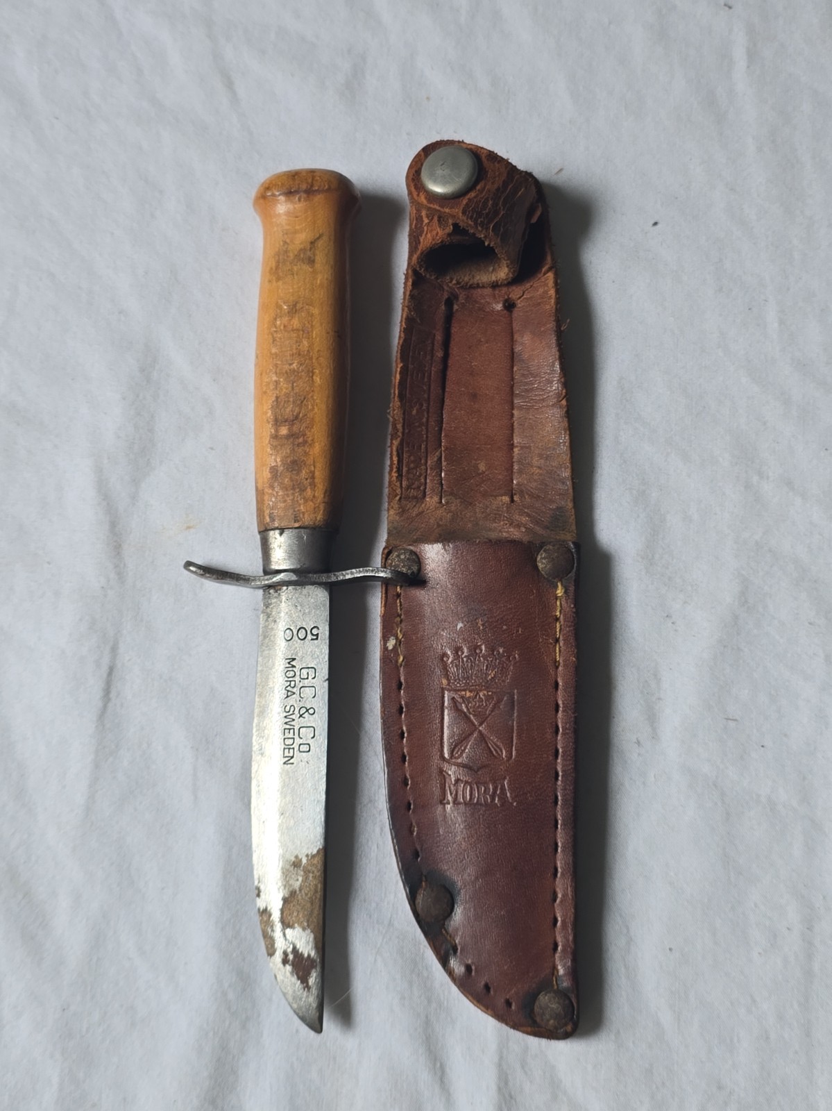 Vintage GC & Co Mora Sweden 500 Hunting Knife W/ Original Sheath 1950-60's Vintage GC & Co Mora Sweden 500 Hunting Knife W/ Original Sheath 1950-60's