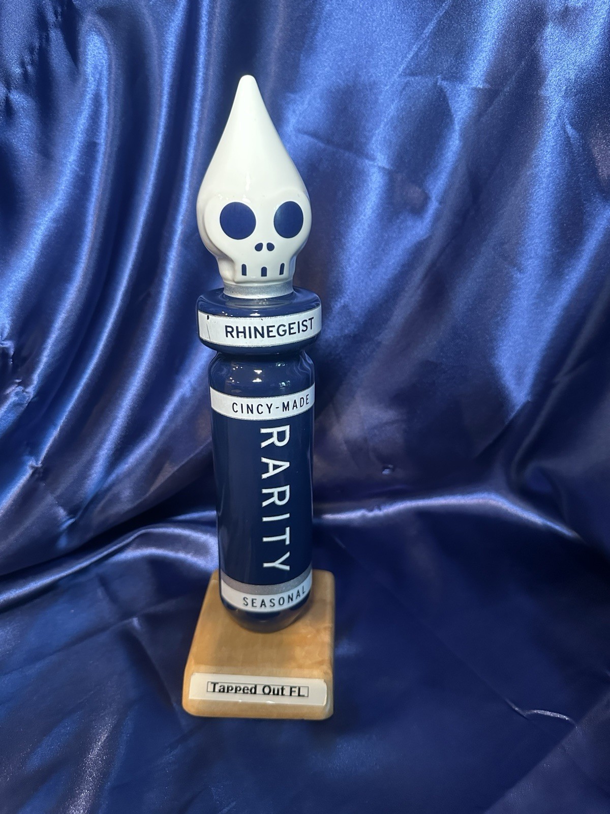 Rhinegeist Brewery Cincy-Made Rarity Seasonal Used Beer Tap Handle Ceramic Skull