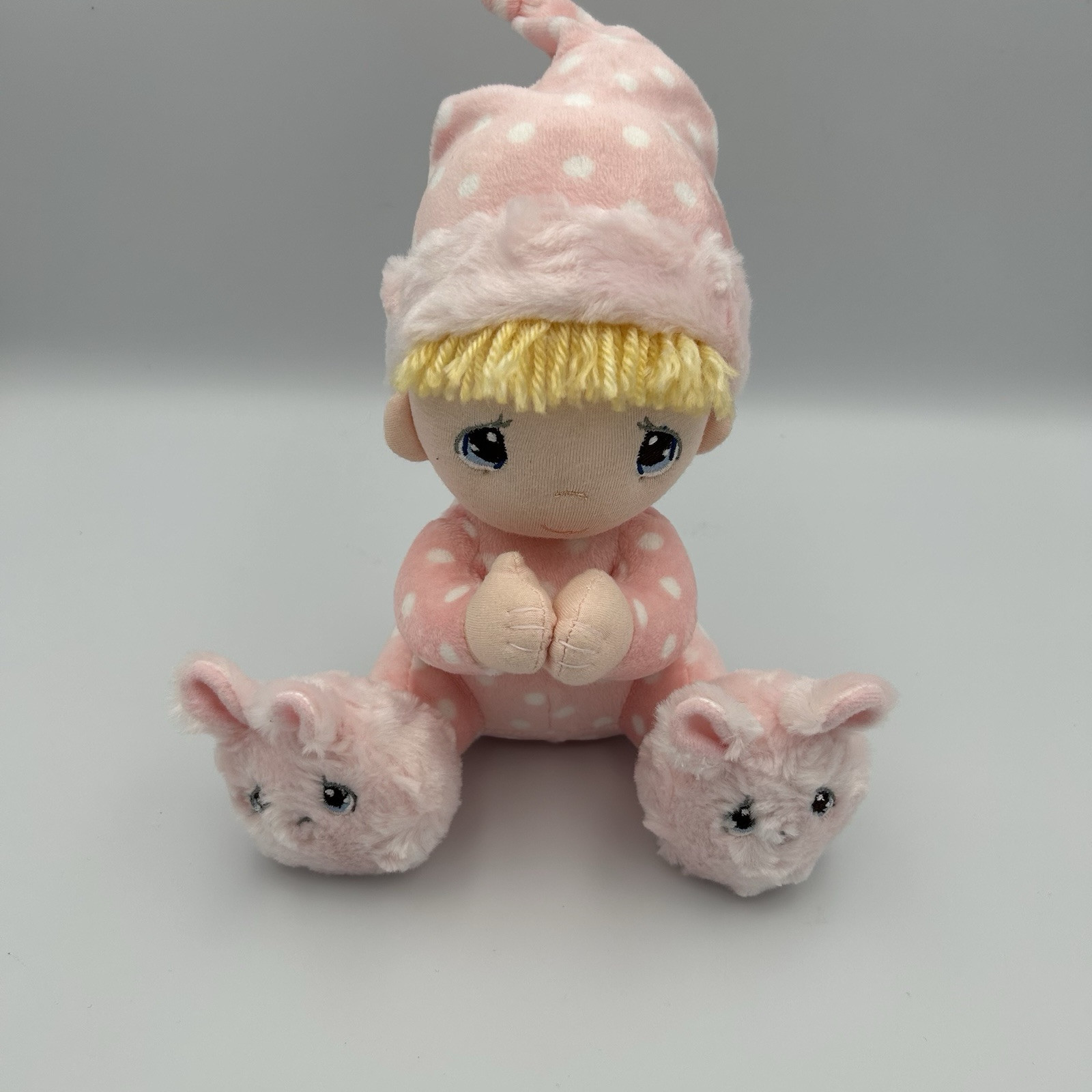 Precious Moments Now I Lay Me Down Prayer Plush Bunny Slippers 8