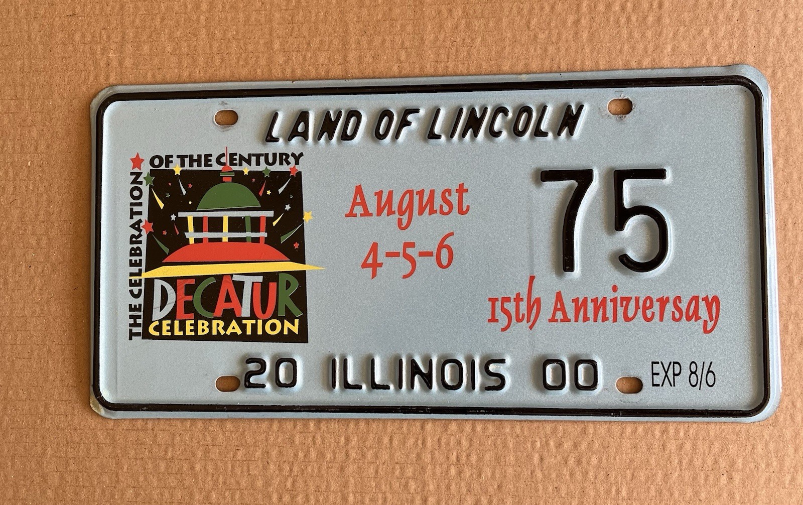 2000 Illinois IL Special Event License Plate Low Number 75