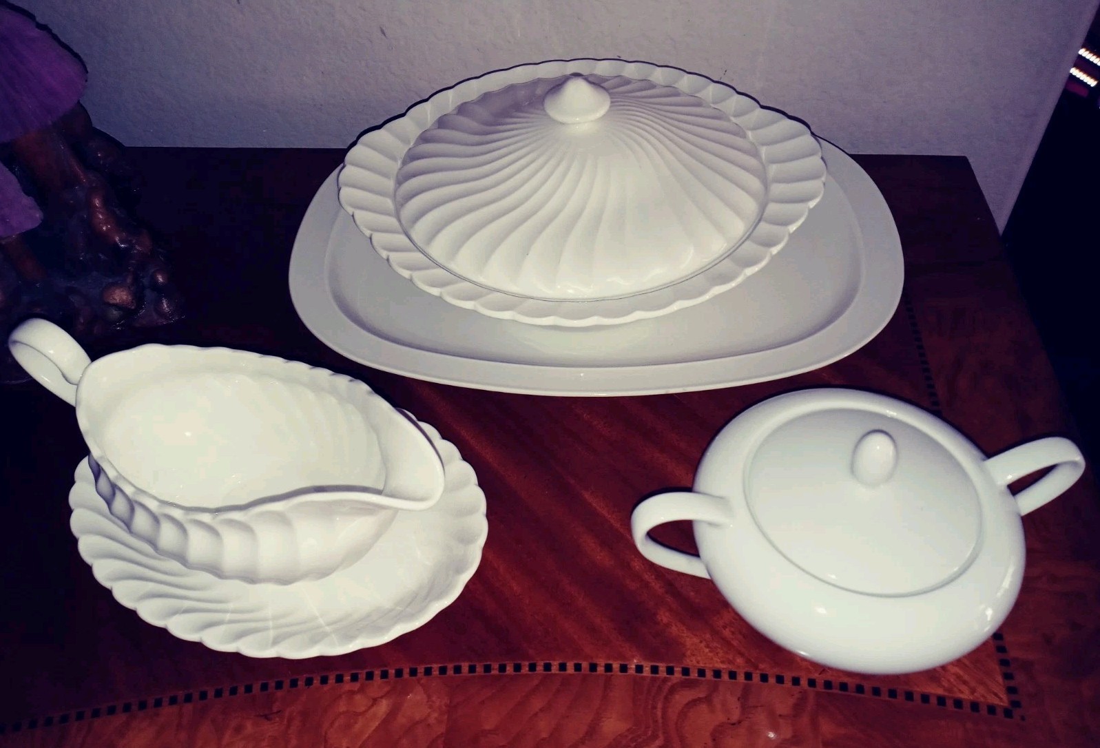 Ceramic Serving Platter Casserole Gravy Boat Saucer & Jam Sauce Bowl Set Of 5 Ceramic Serving Platter Casserole Gravy Boat Saucer & Jam Sauce Bowl Set Of 5