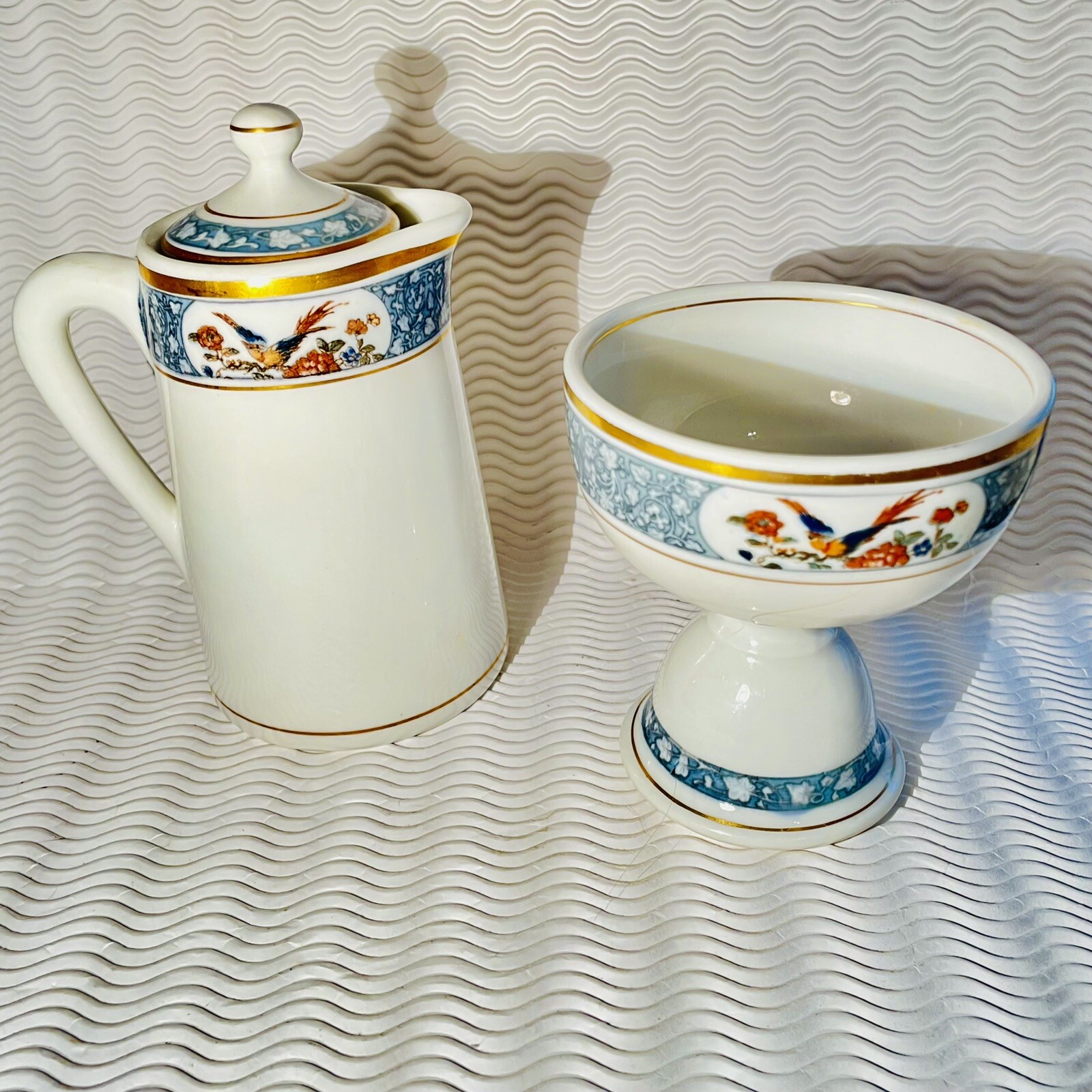 VTG 1930s L Bambergers Newark NJ Lamberton Schmmell Ivy Tea Room Pot & Egg Cup