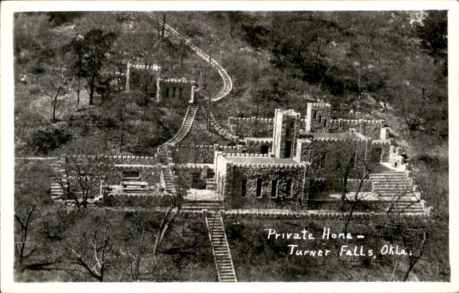 Turner Falls Oklahoma OK Private Home c1940s-50s Real Photo Vintage Postcard bhn