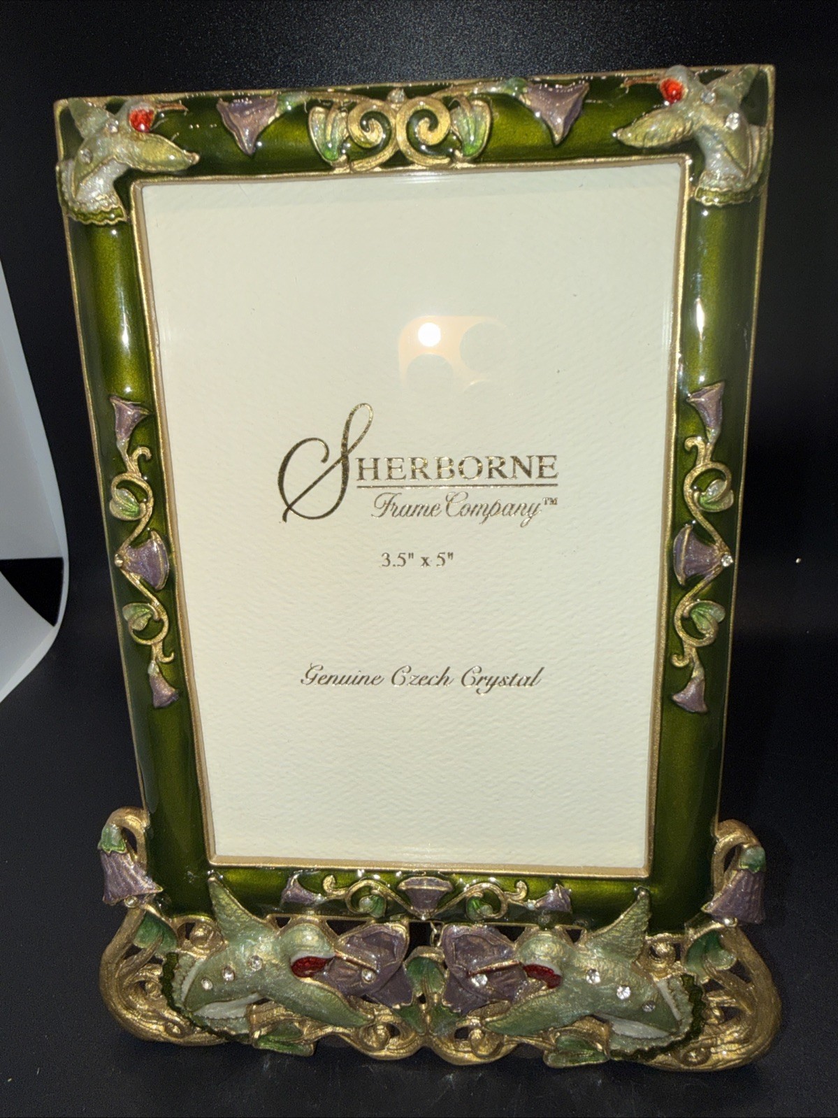 Amazing Austrian Crystal Sherborne hummingbird Enamel Frame