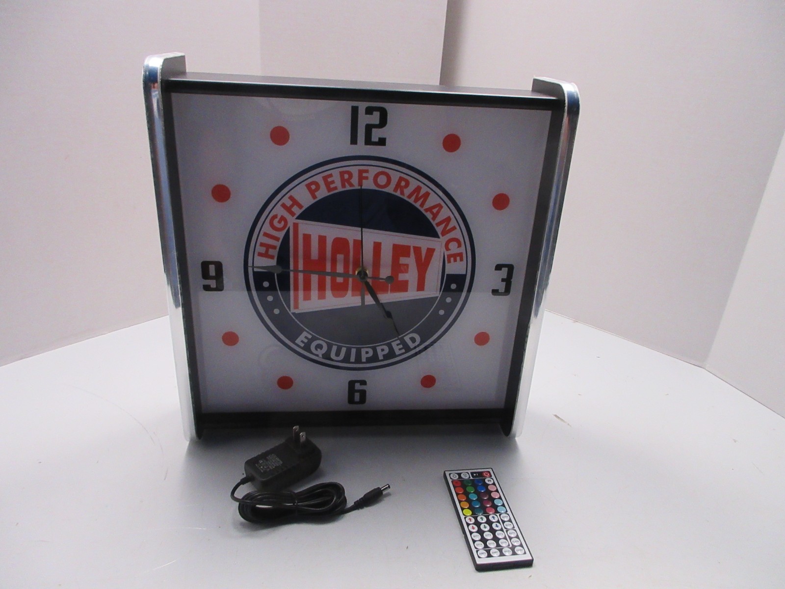 Holley Equipped LED light up Advertising wall clock Brand New