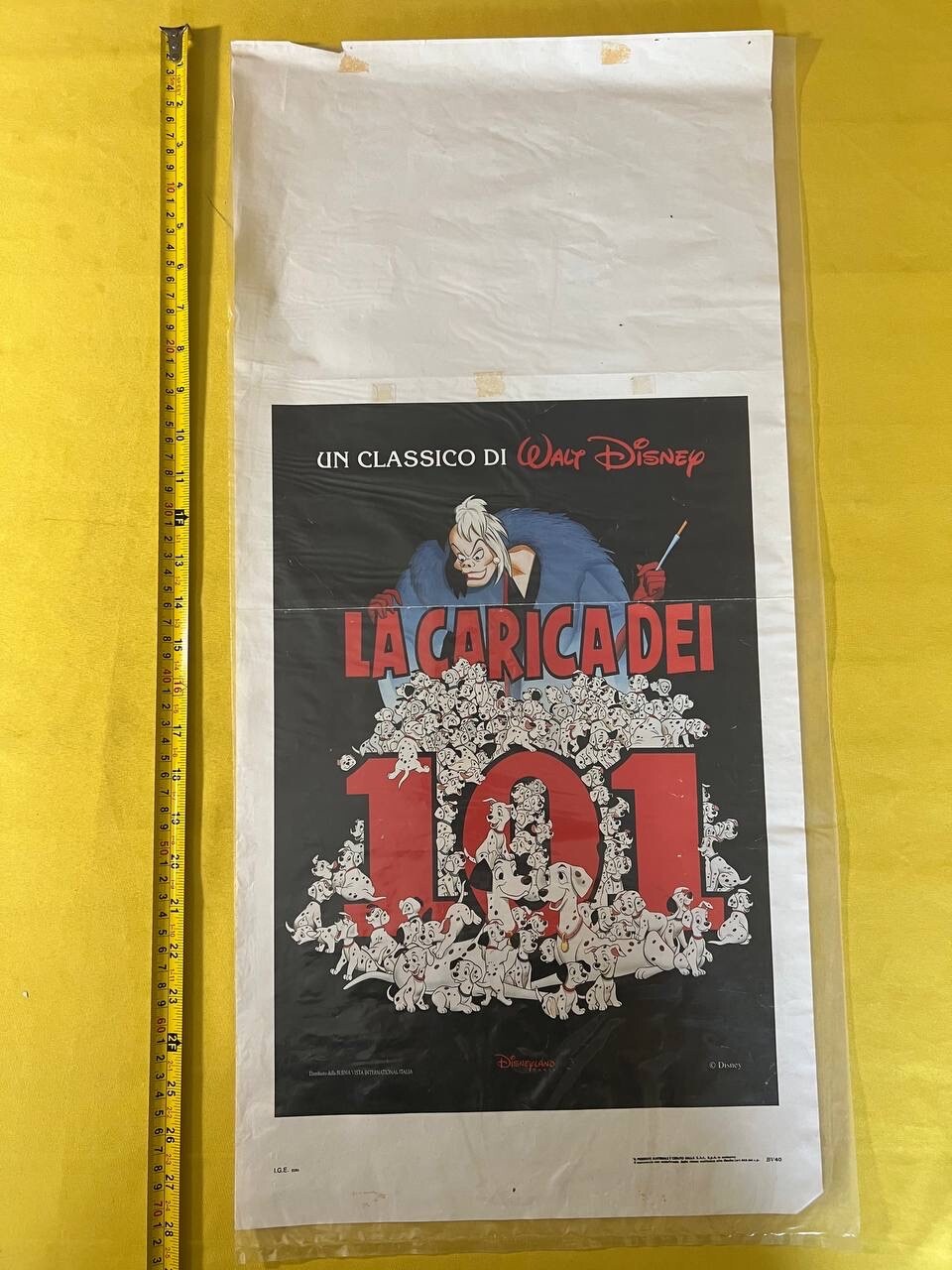 WALT DISNEY One Hundred and One Dalmatia Original Locandina Italian Poster T6-7