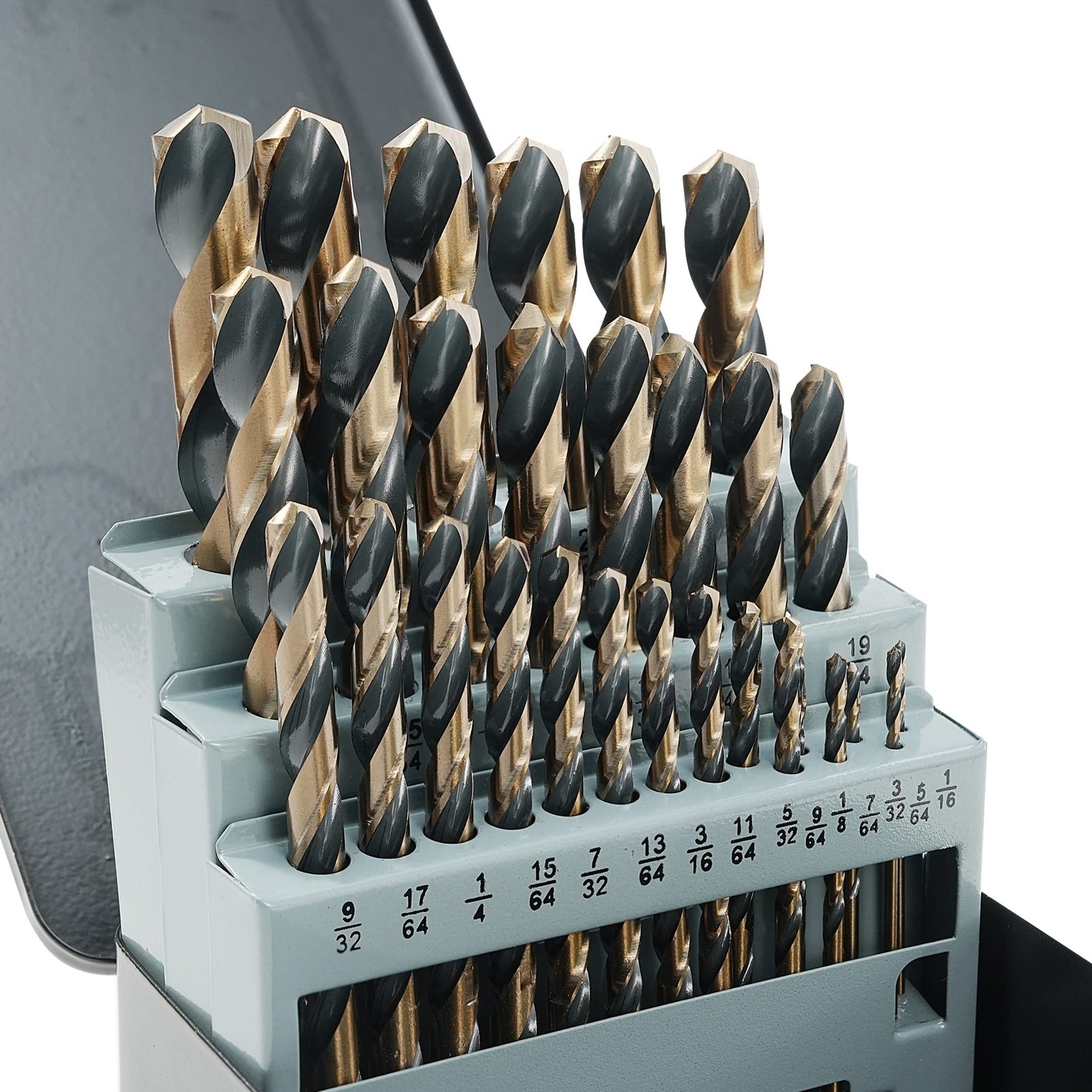 GMTOOLS 29Pcs Cobalt Drill Bit Set, 135 Degree Tip High Speed Steel with Blac... GMTOOLS 29Pcs Cobalt Drill Bit Set, 135 Degree Tip High Speed Steel with Blac...