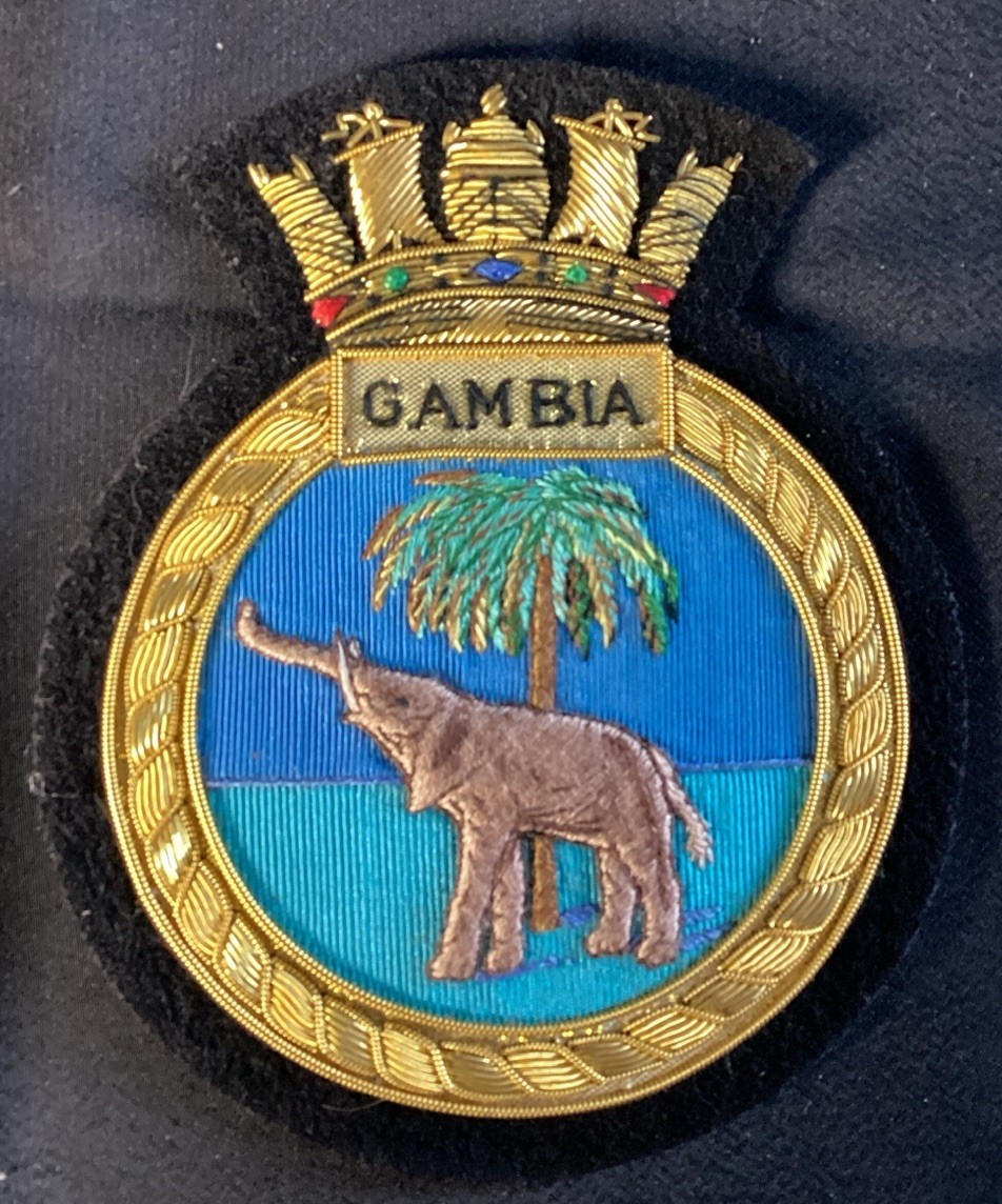 Vintage Royal Navy HMS Gambia C48 Bullion Wire Blazer Badge 10cm ShipCrest Patch Vintage Royal Navy HMS Gambia C48 Bullion Wire Blazer Badge 10cm ShipCrest Patch