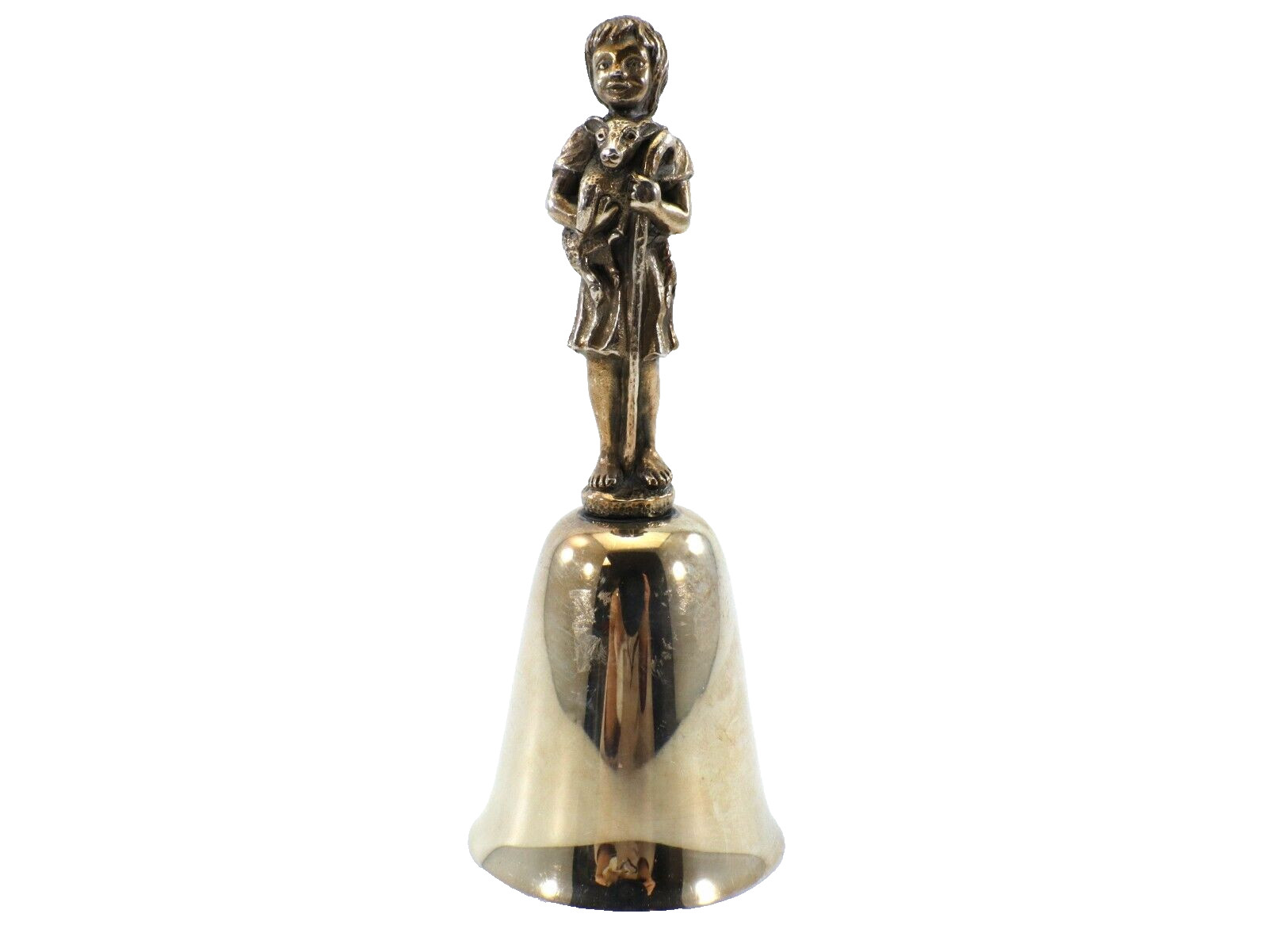 Reed & Barton Shephard Boy HAND BELL Silverplated Figural Handle Small Vintage