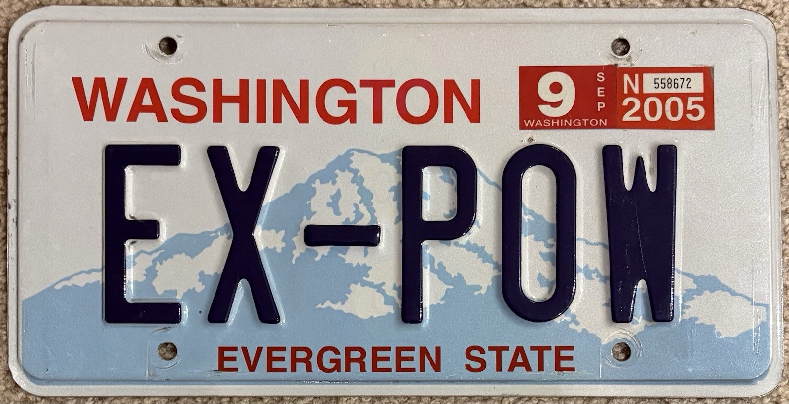 2005 EX-POW Washington License Plate. Army, Navy, Air Force, Marine, Coast Guard 2005 EX-POW Washington License Plate. Army, Navy, Air Force, Marine, Coast Guard