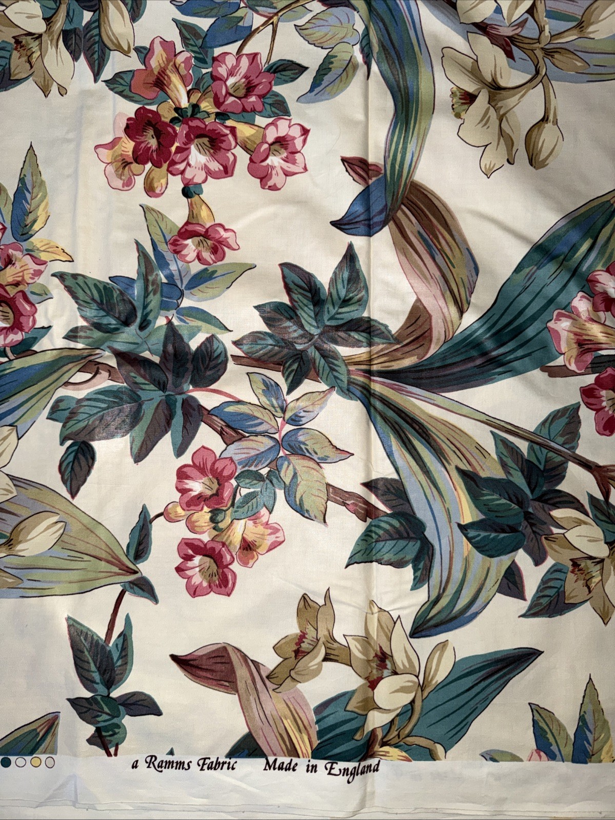 New Vintage Ramms Glazed Floral Fabric 4+ Yards 148 New Vintage Ramms Glazed Floral Fabric 4+ Yards 148