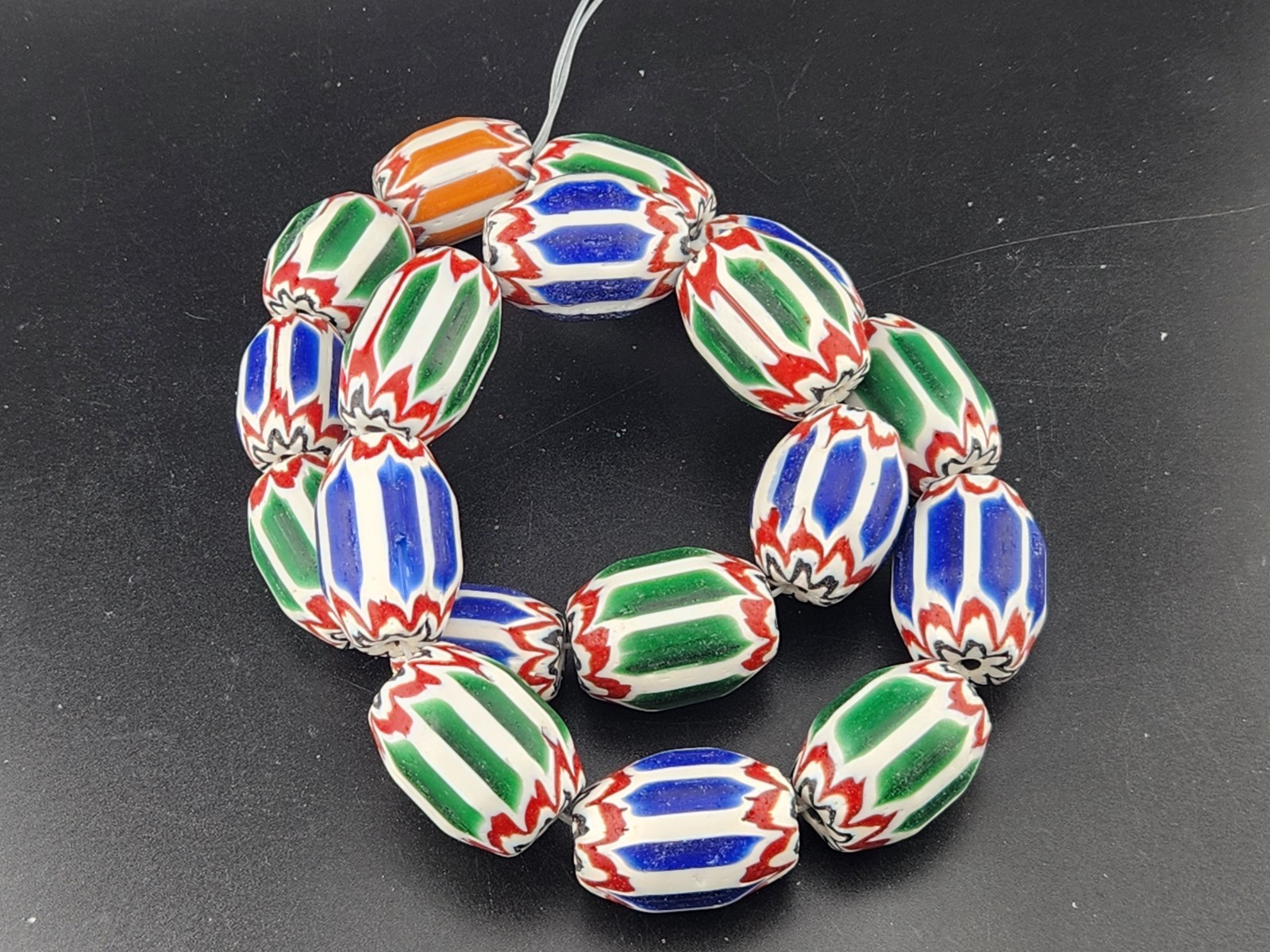vintage ventian style african chevron beads multi colur 21mm beautifull beads vintage ventian style african chevron beads multi colur 21mm beautifull beads