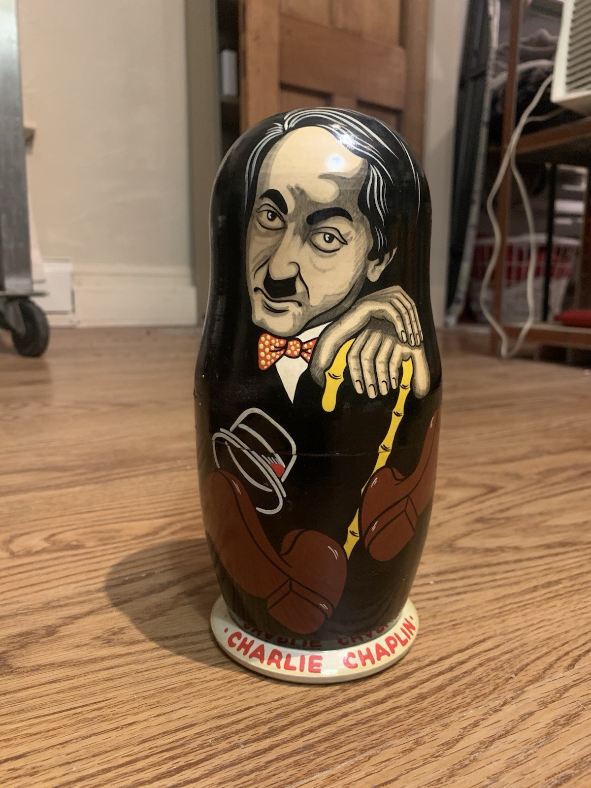 Vintage 1992 Russian Charlie Chaplin Matryoshka Nesting Doll Hand Painted Vintage 1992 Russian Charlie Chaplin Matryoshka Nesting Doll Hand Painted