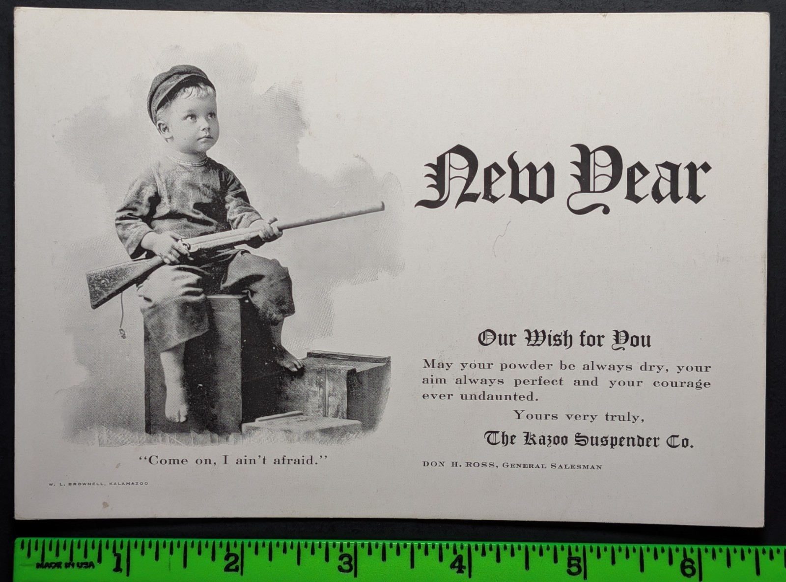 Vintage The Kazoo Suspender Co Boy Gun Large Business Card Vintage The Kazoo Suspender Co Boy Gun Large Business Card