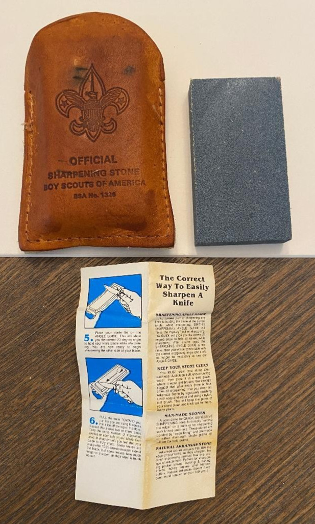 Boy Scouts Of America Official Sharpening Stone Leather Case Instructions NOS Boy Scouts Of America Official Sharpening Stone Leather Case Instructions NOS