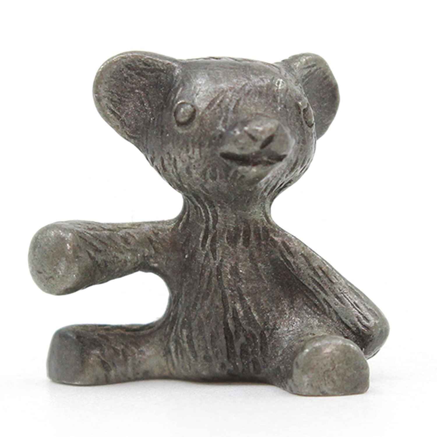 PEWTER Tiny Sitting Teddy Bear - 1/2