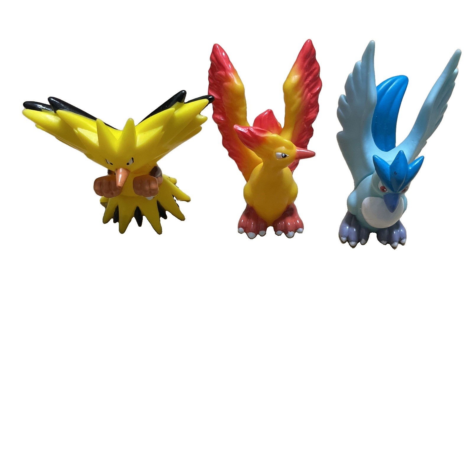 Vintage Pokemon Legendary Birds Finger Puppet Set Moltres Zapdos Articuno