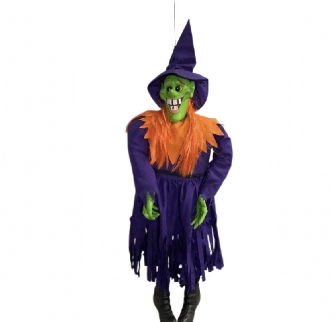 2004 Gemmy Halloween Hanging Freaky Geeks 3-Foot Witch HTF