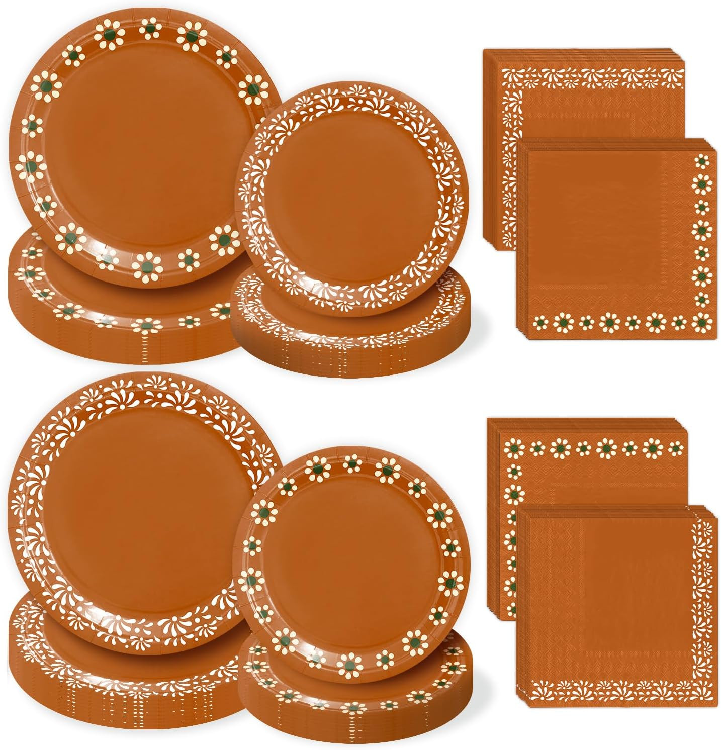 Cielito Lindo Plates & Napkins, Platos de Barro Tableware Set Serves 24 Cielito Lindo Plates & Napkins, Platos de Barro Tableware Set Serves 24