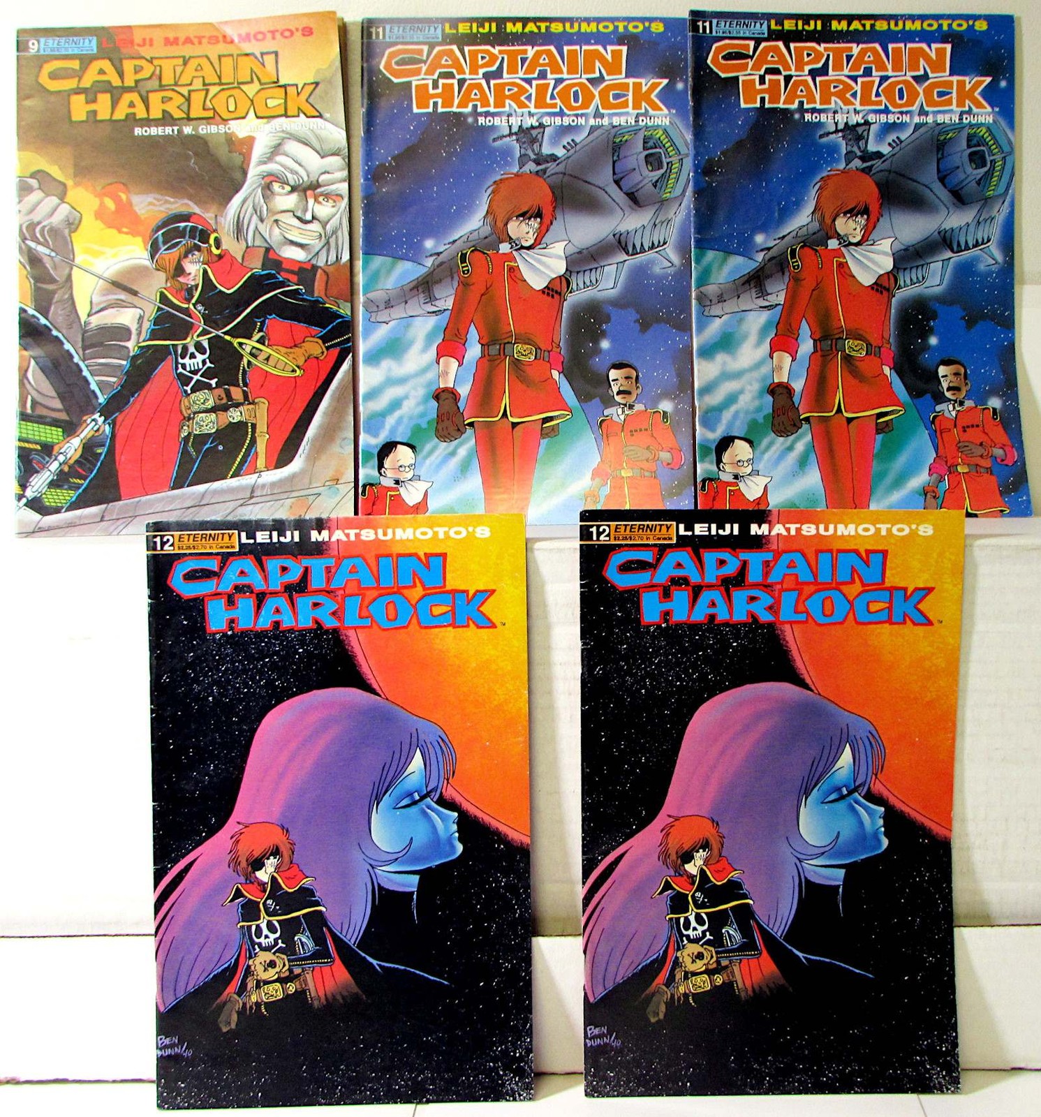 Captain Harlock Lot of 5 #9, 11 x2, 12 x2 1990 Eternity Manga 1st Print Comics