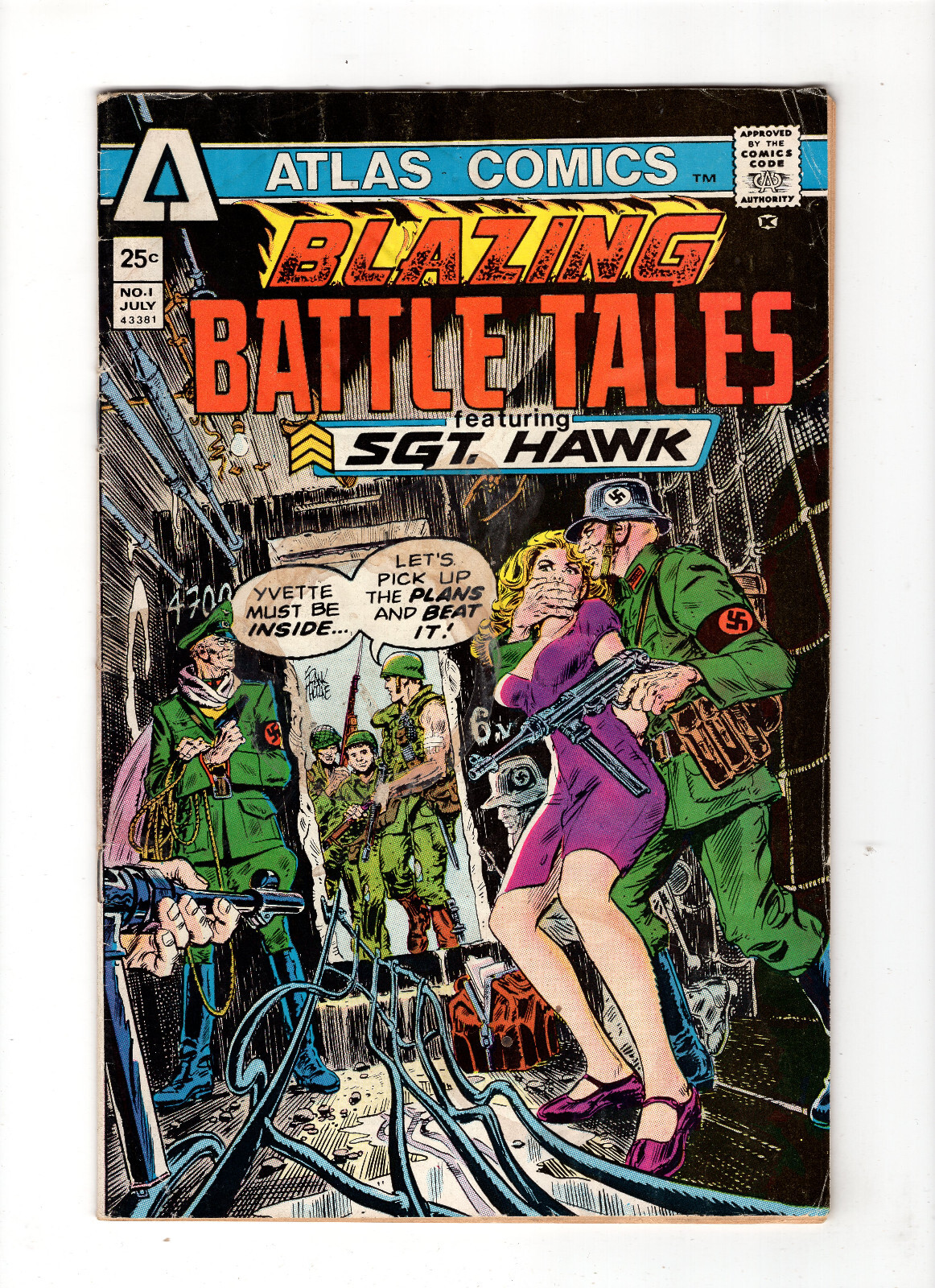 Blazing Battle Tales: Sgt Hawk #1 (1975, Atlas Comics)