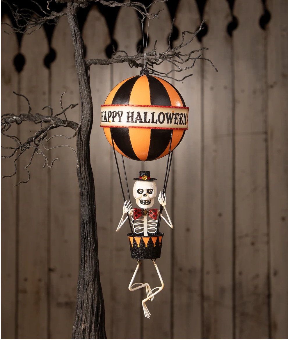 Bethany Lowe Happy Halloween Skeleton Hot Air Balloon New 2026 KA5406 Bethany Lowe Happy Halloween Skeleton Hot Air Balloon New 2026 KA5406