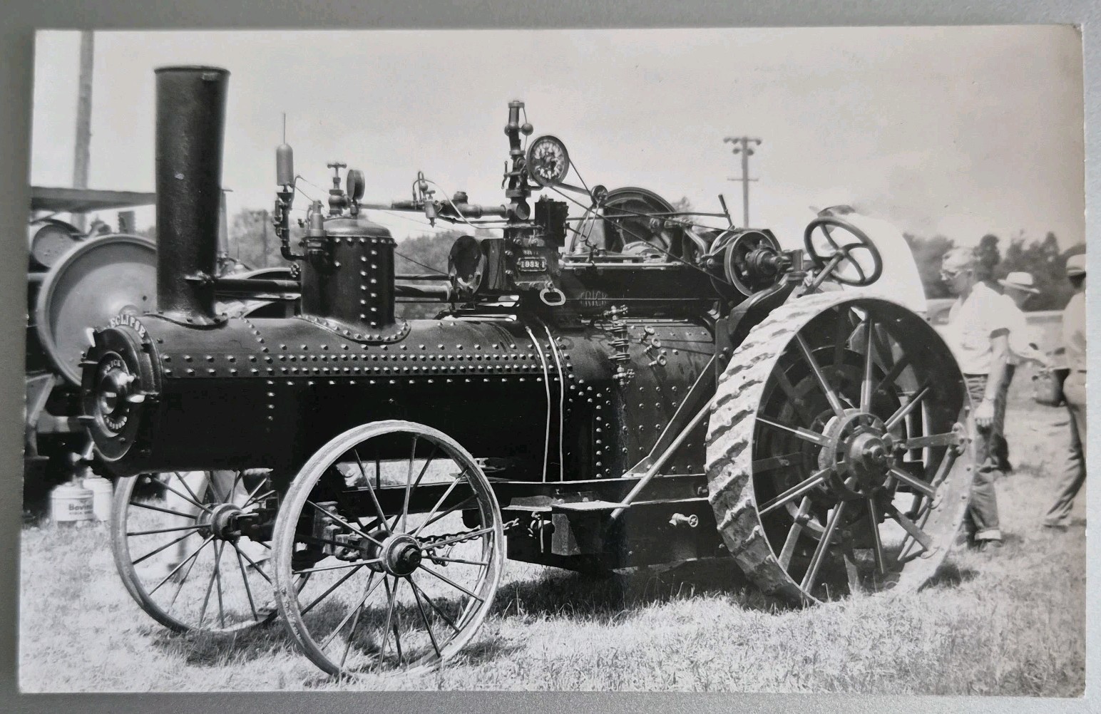 Vintage RPPC Real Photo Postcard Frick Eclipse Steam Engine Exhibition Kodak