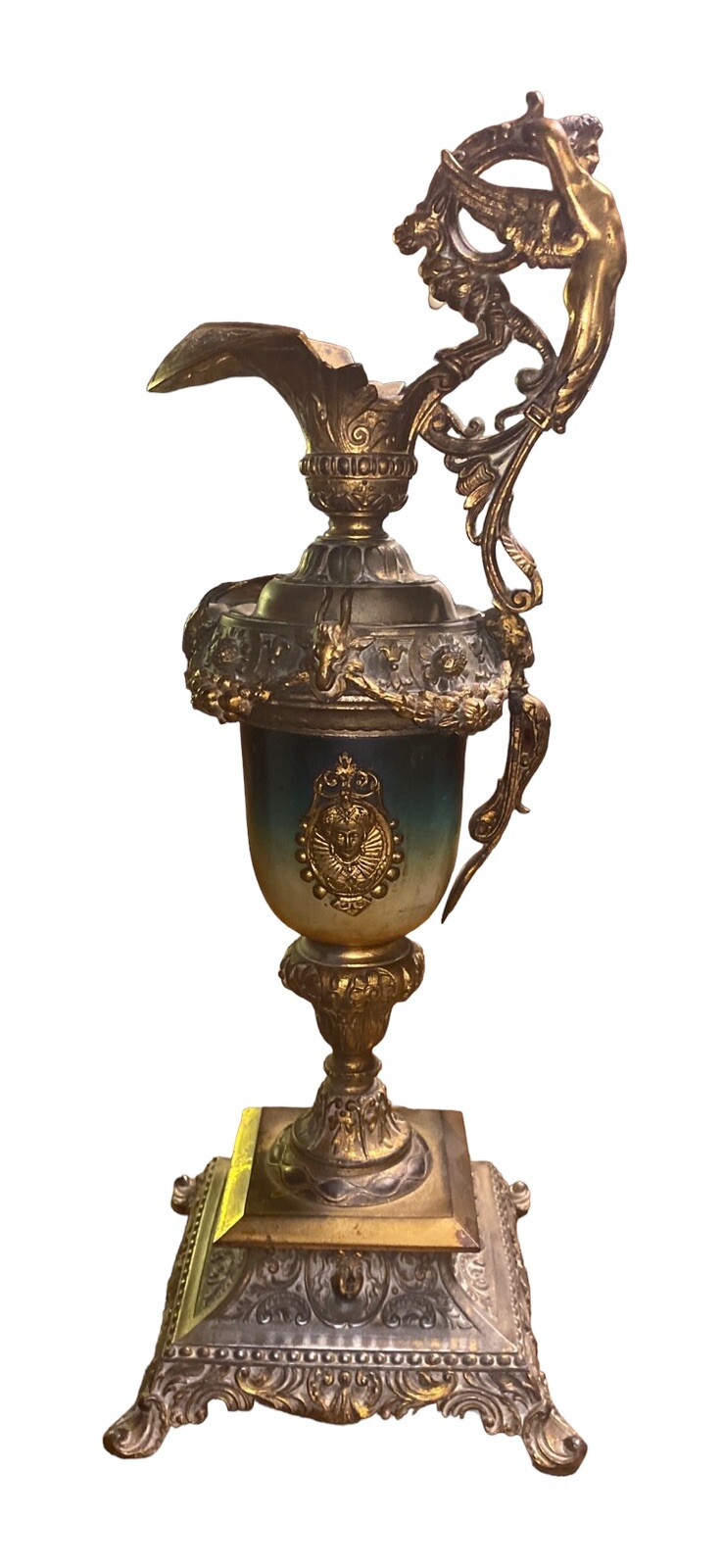 ANTIQUE 19c FRENCH RARE BRONZE GILT ORMOLU VERY ORNATE EWER ANTIQUE 19c FRENCH RARE BRONZE GILT ORMOLU VERY ORNATE EWER