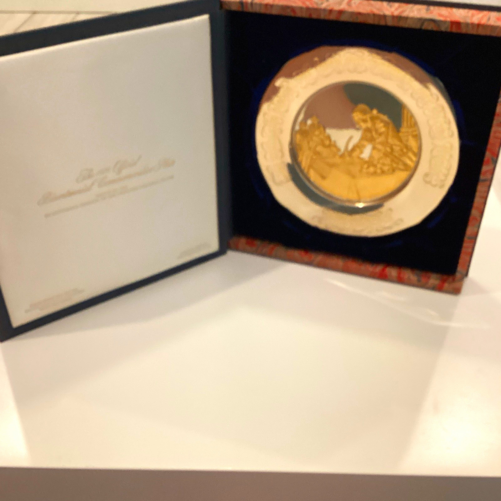 Franklin Mint Bicentennial Year John Hancock Metal Relief Plate 8in MPN 1829