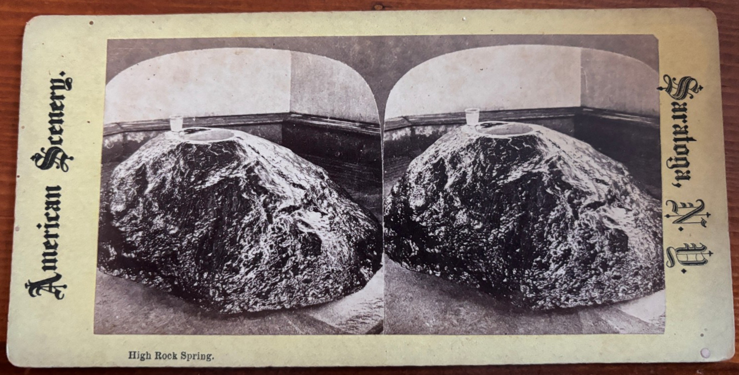 Amerian Scenery Saratoga NY High Rock Spring Stereoview