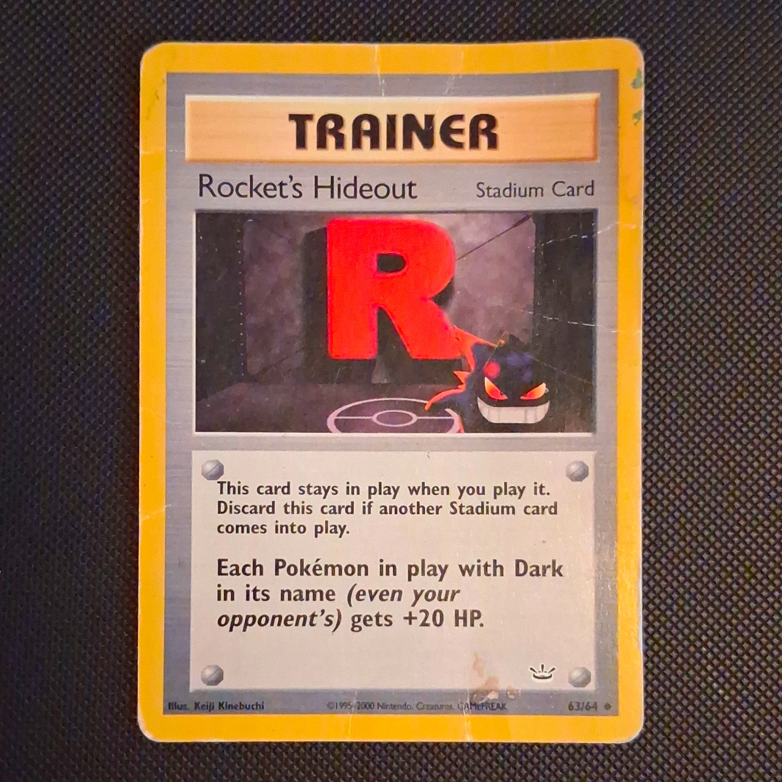 Pokémon 2000 Team Rocket Rocket\'s Hideout 63/64 Stadium Card WOTC