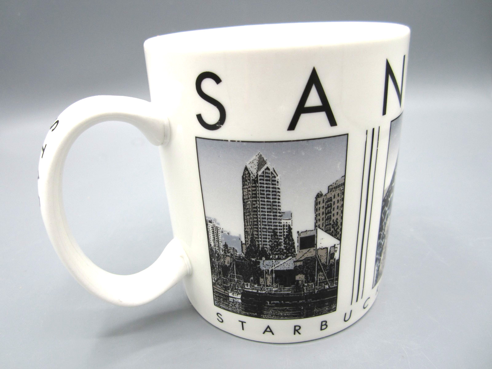 Starbucks White & Black San Diego City Scenes Coffee Tea Mug 15 oz 2003 (127)