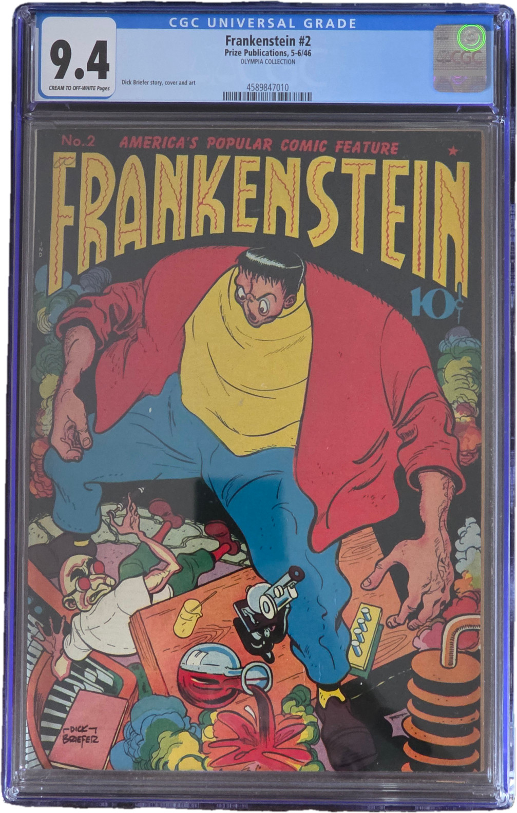 🚨Frankenstein Comics #2 1945 CGC 9.4 OLYMPIA PEDIGREE ⚡GRAIL⚡ Dick Briefer🚨