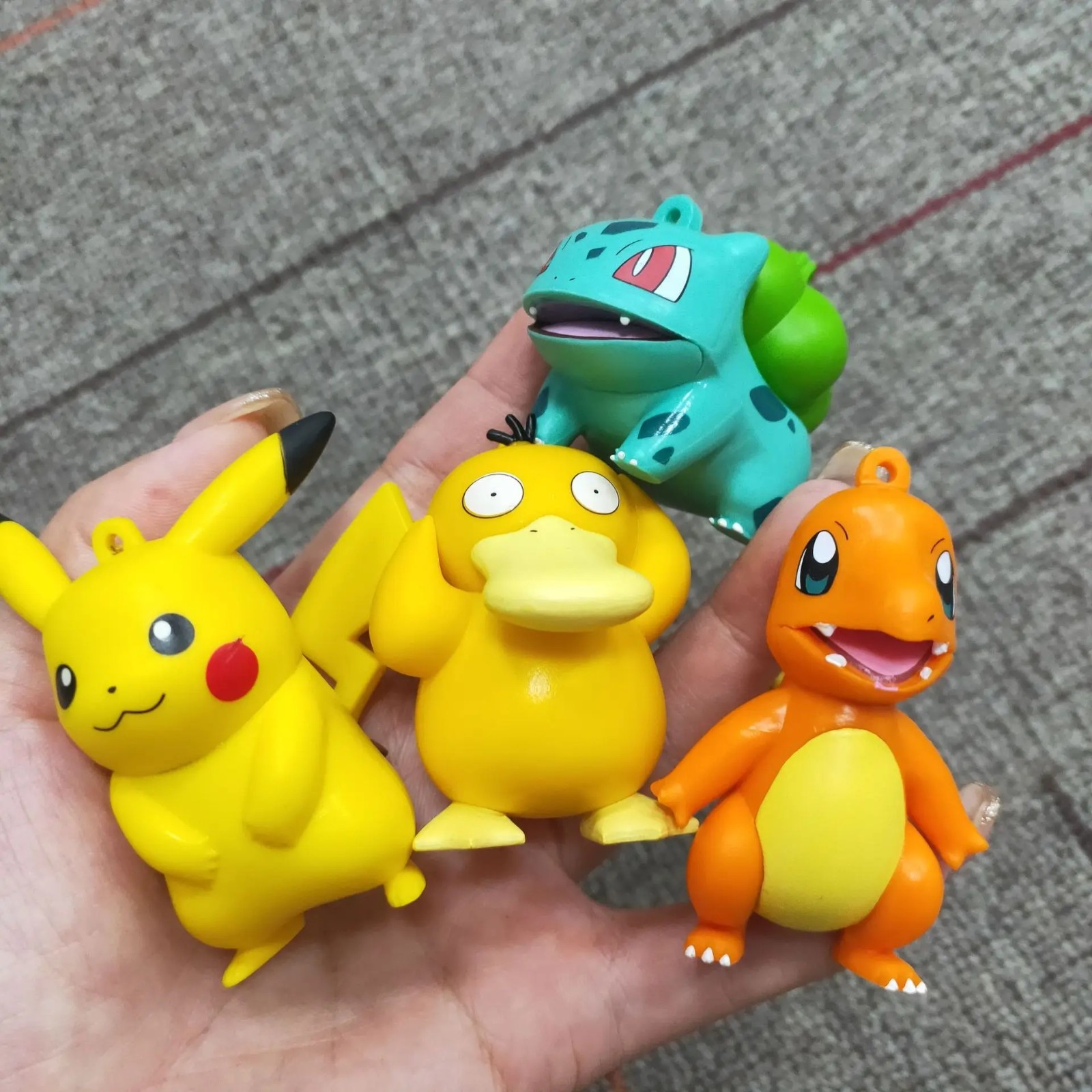 Anime Figures Pikachu Charmander Squirtle Psyduck Bulbasaur Jigglypuff