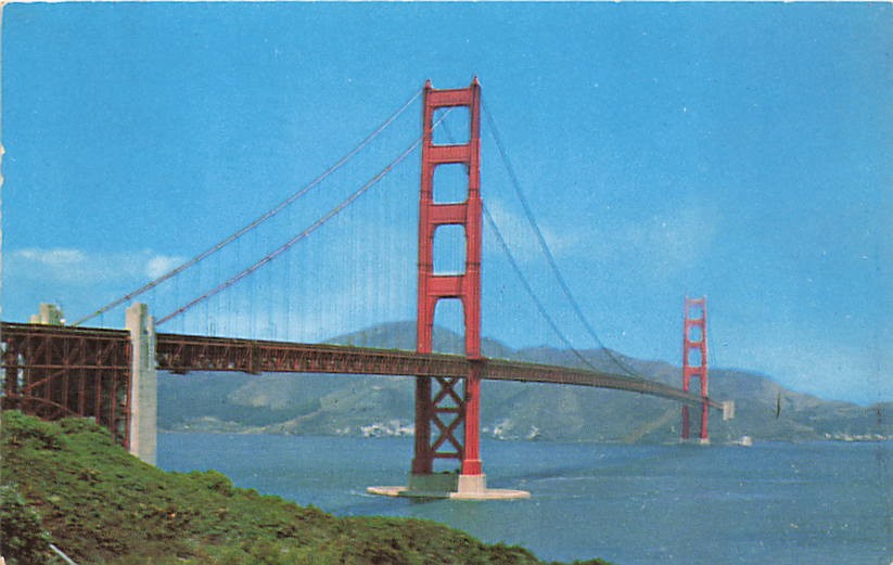 Postcard CA: Golden Gate Bridge, San Francisco, Posted 1955 Postcard CA: Golden Gate Bridge, San Francisco, Posted 1955