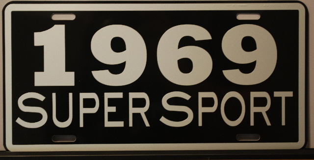 METAL LICENSE PLATE 1969 69 SUPER SPORT SS CAMARO IMPALA NOVA CHEVELLE EL CAMINO