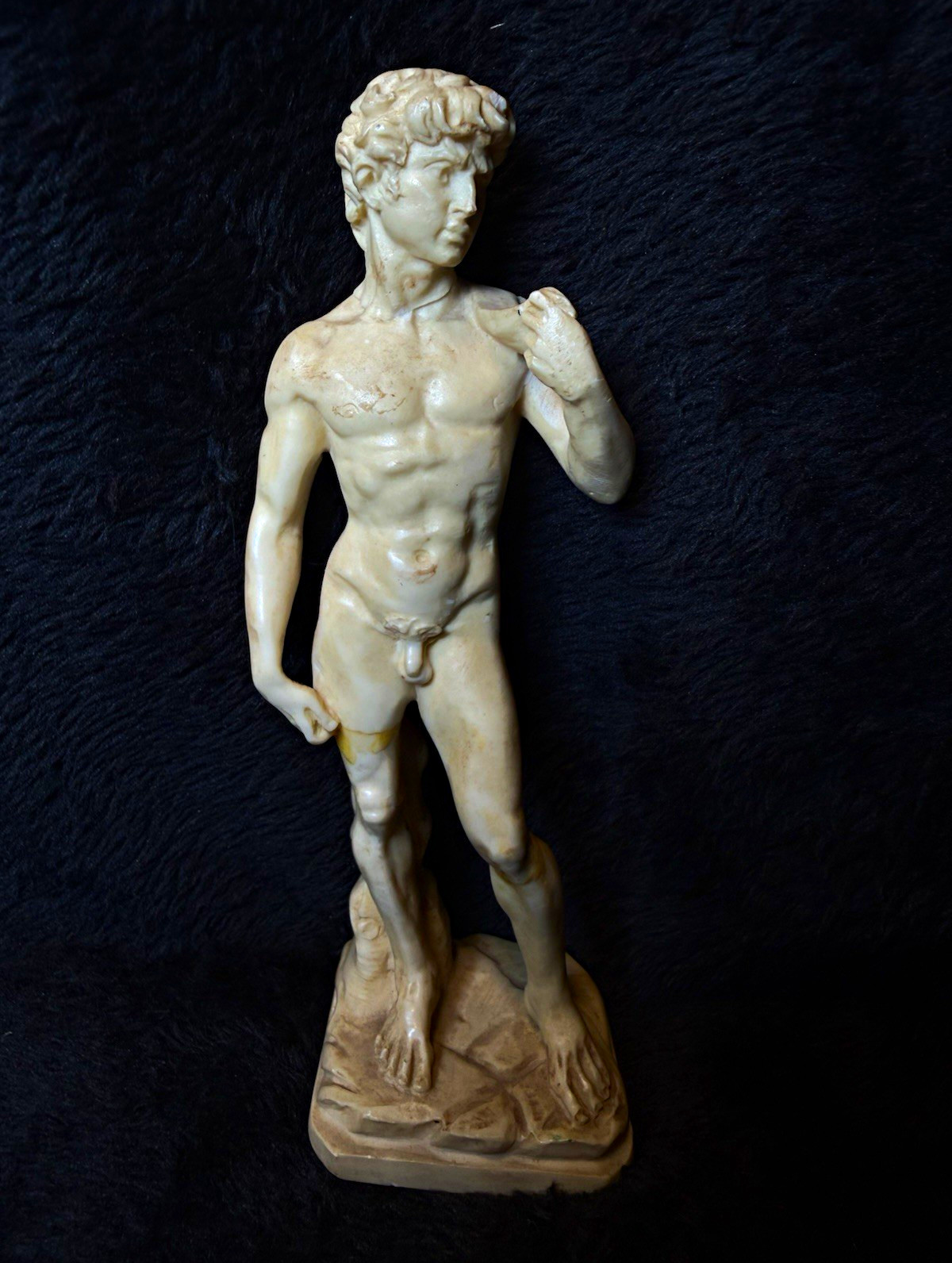 Vintage A. Santini David Figurine Made in Italy Hand Painted Signed 6in Damaged