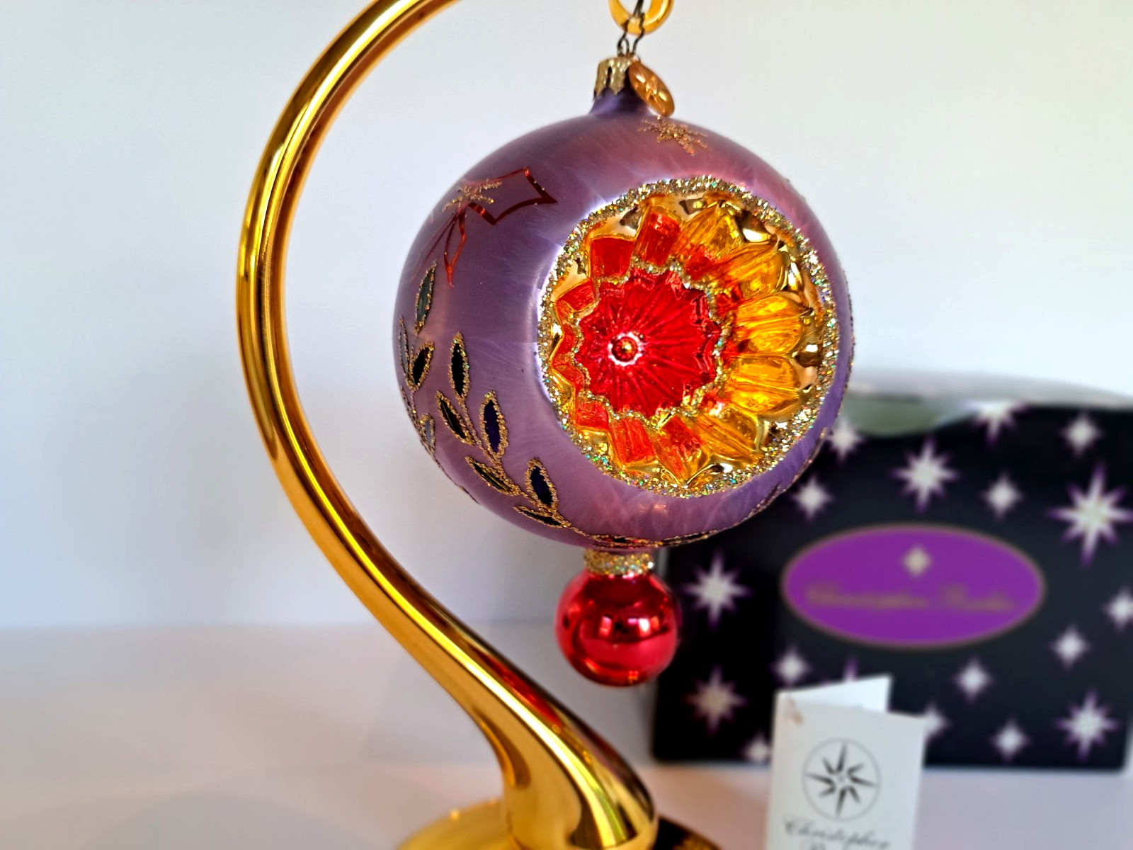 2002 Christopher Radko Ice Ball Beauty Purple & Red 5