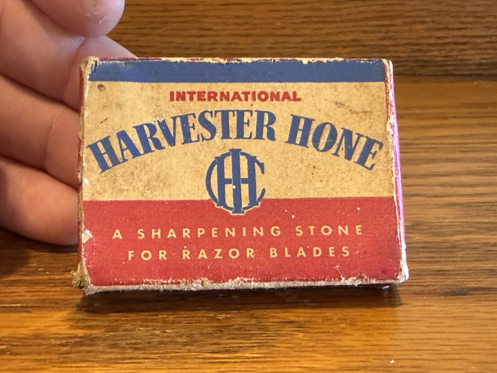 Vintage International Harvester Hone - Stone & Box, IHC, IH, Advertising