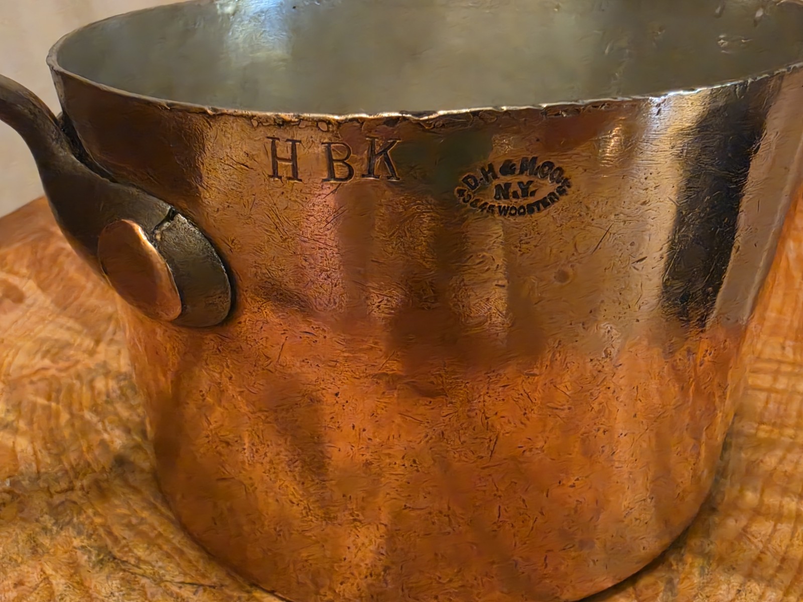 Antique Duparquet-DH&M Copper Saucepan 18cm-7.125 in Diameter Fresh Tin 3lb 6oz