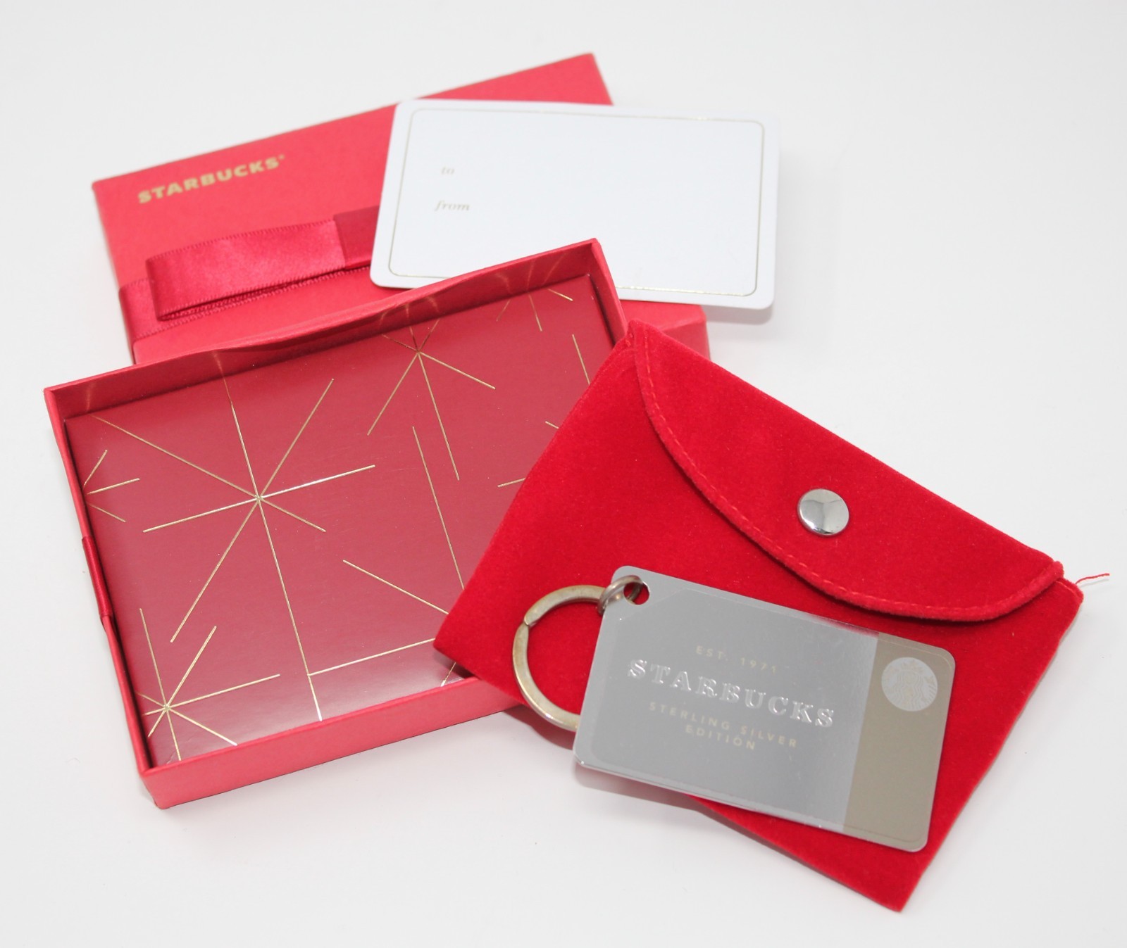 Starbucks Card Limited Edition 925 Sterling Silver Keychain $0 Balance - 2014