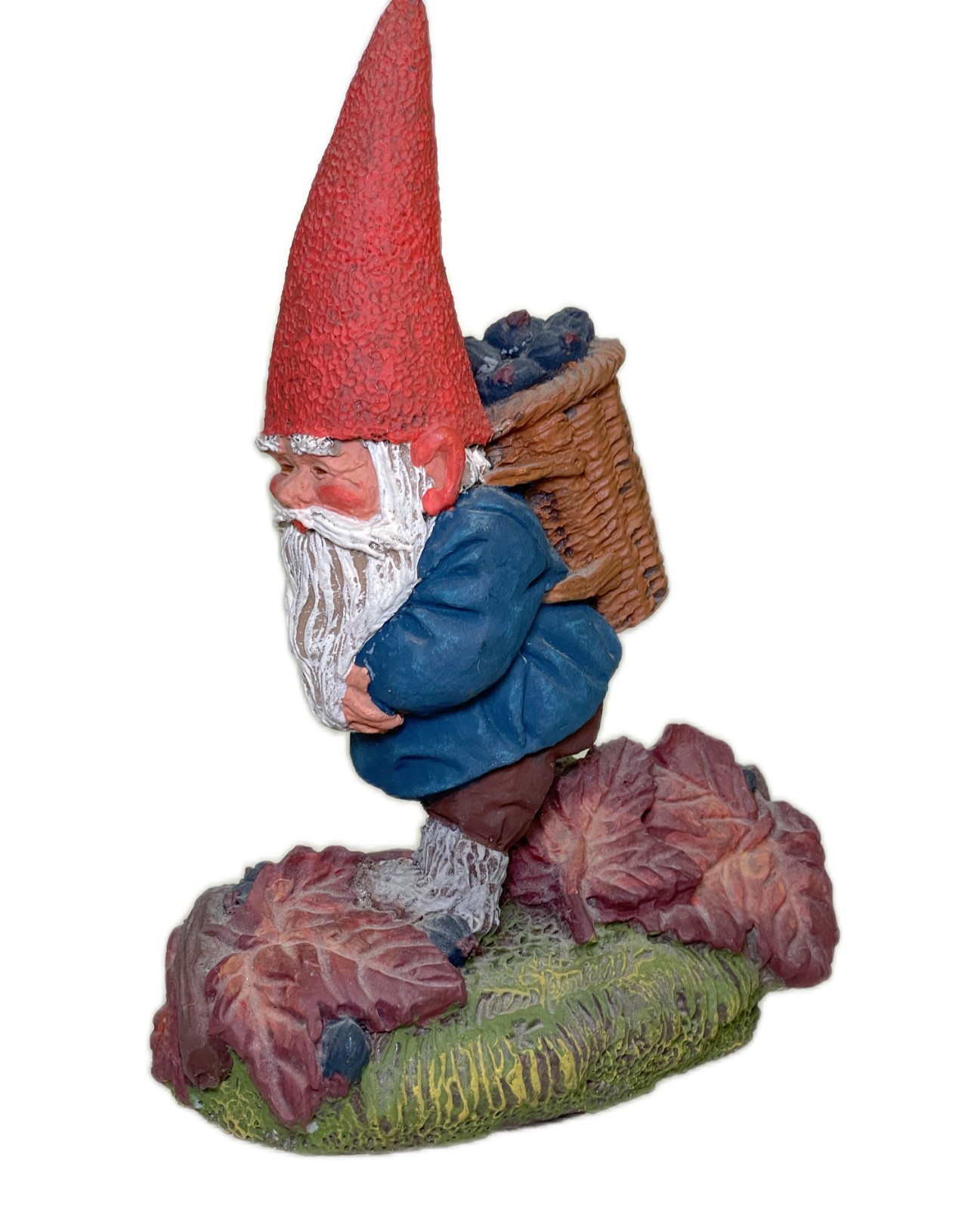 Rien Poortvliet Artina Gabriel Gnome Figurine Vtg 1988 USA #108 Fall Fruit Baske