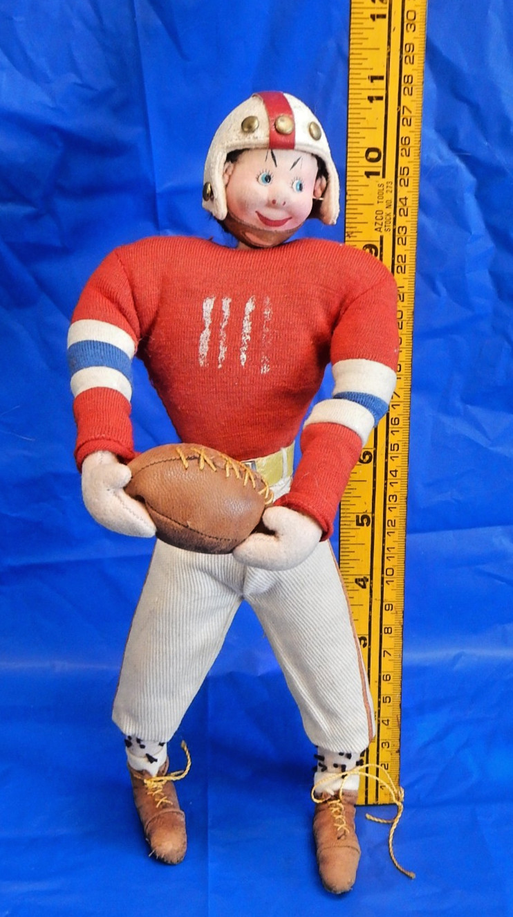 Vtg. 1950's Roldan Klumpe Rare Football Doll, Handmade & Hand Painted, Spain Vtg. 1950's Roldan Klumpe Rare Football Doll, Handmade & Hand Painted, Spain