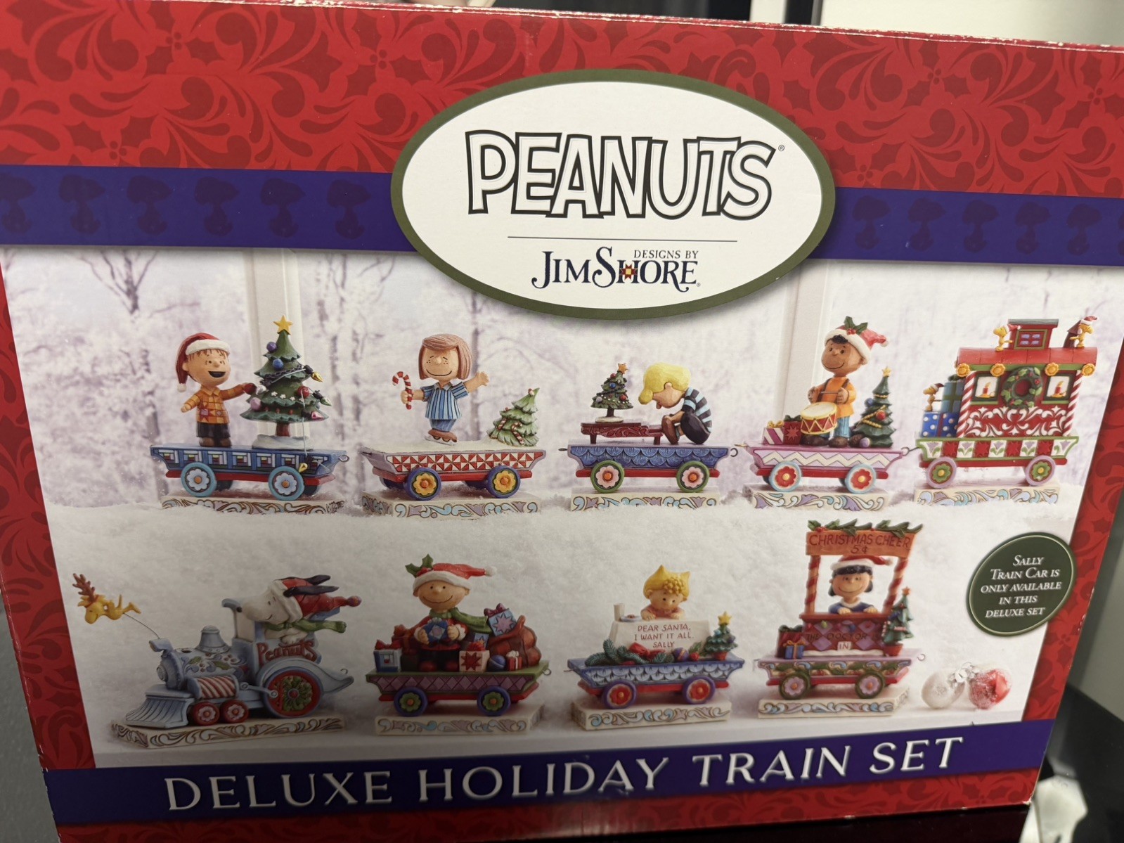 Jim Shore Peanuts Deluxe Holiday Train, Complete 9 Piece Set
